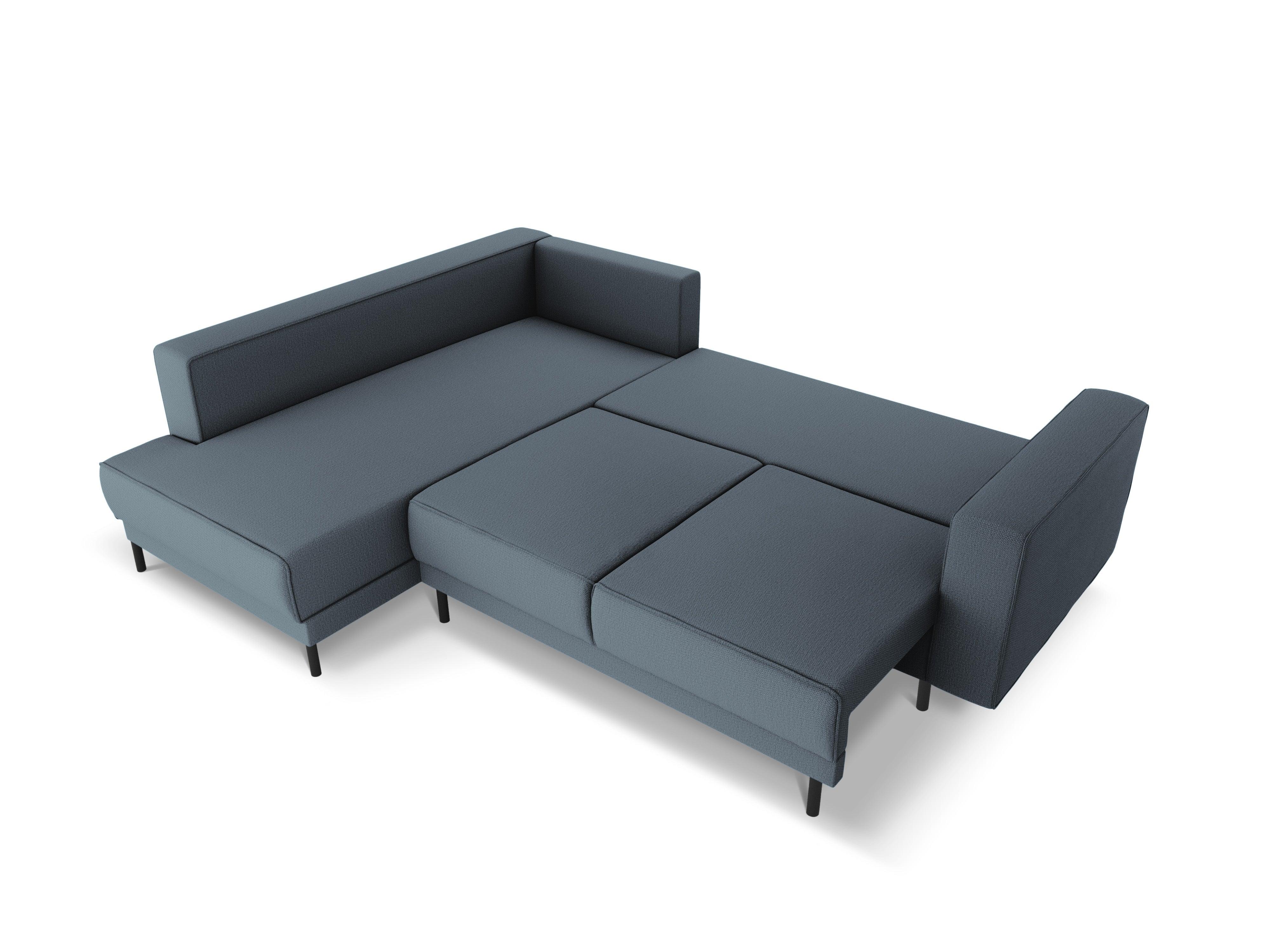 Narożnik lewostronny z funkcją spania CARO niebieski Micadoni Eye on Design