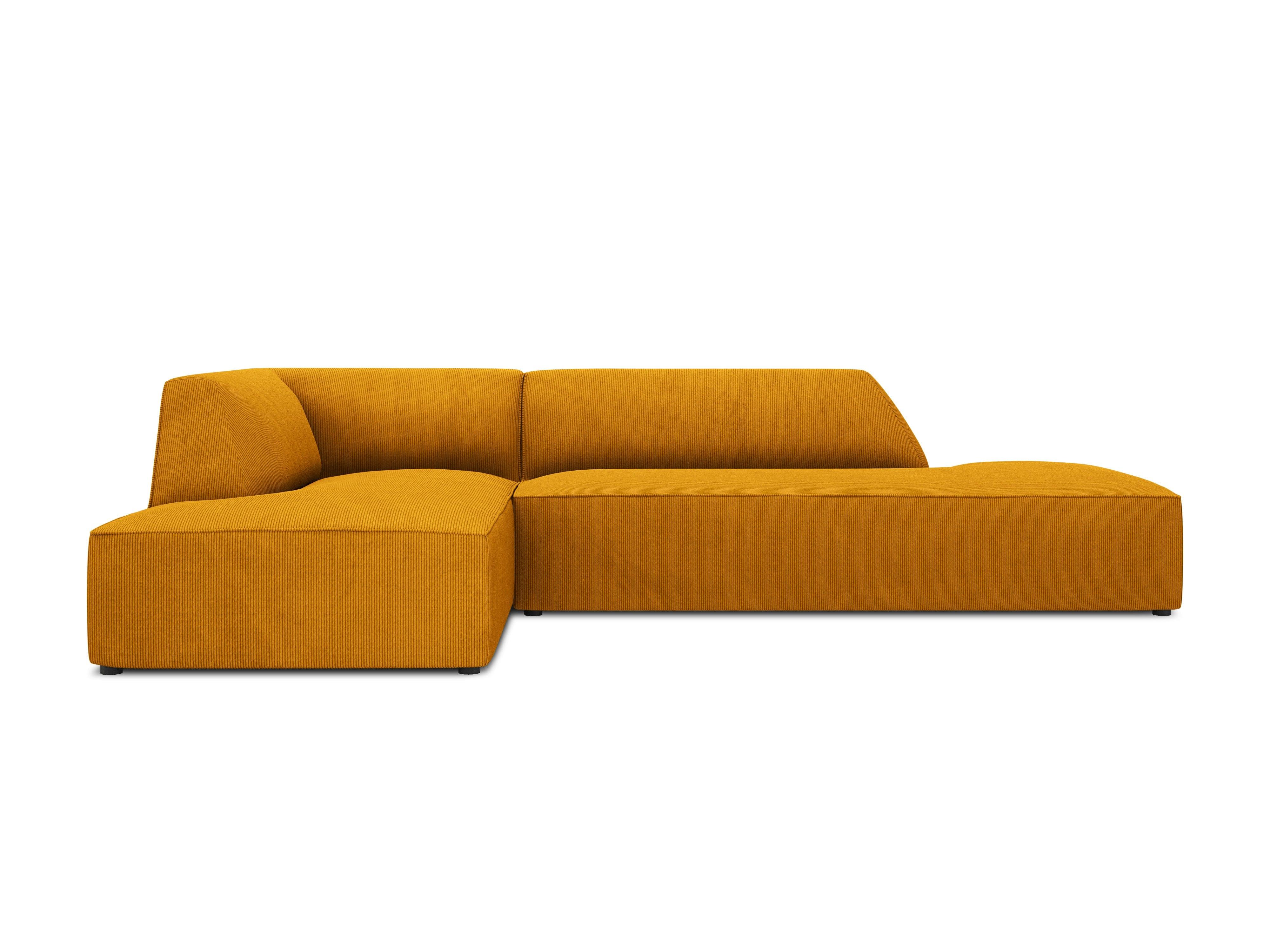 Sofa narożna sztruksowa lewostronna RUBY żółty Micadoni Eye on Design
