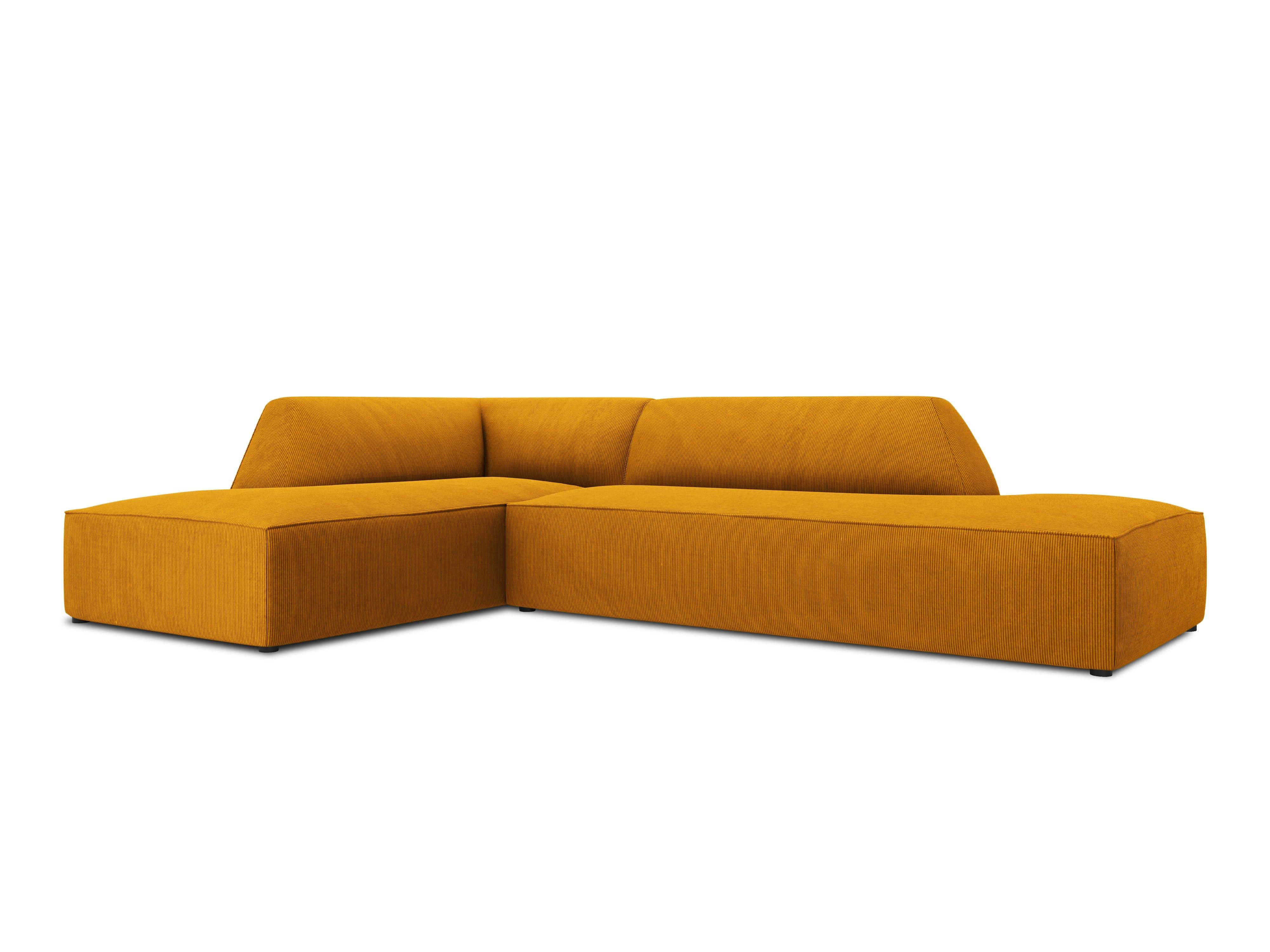 Sofa narożna sztruksowa lewostronna RUBY żółty Micadoni Eye on Design