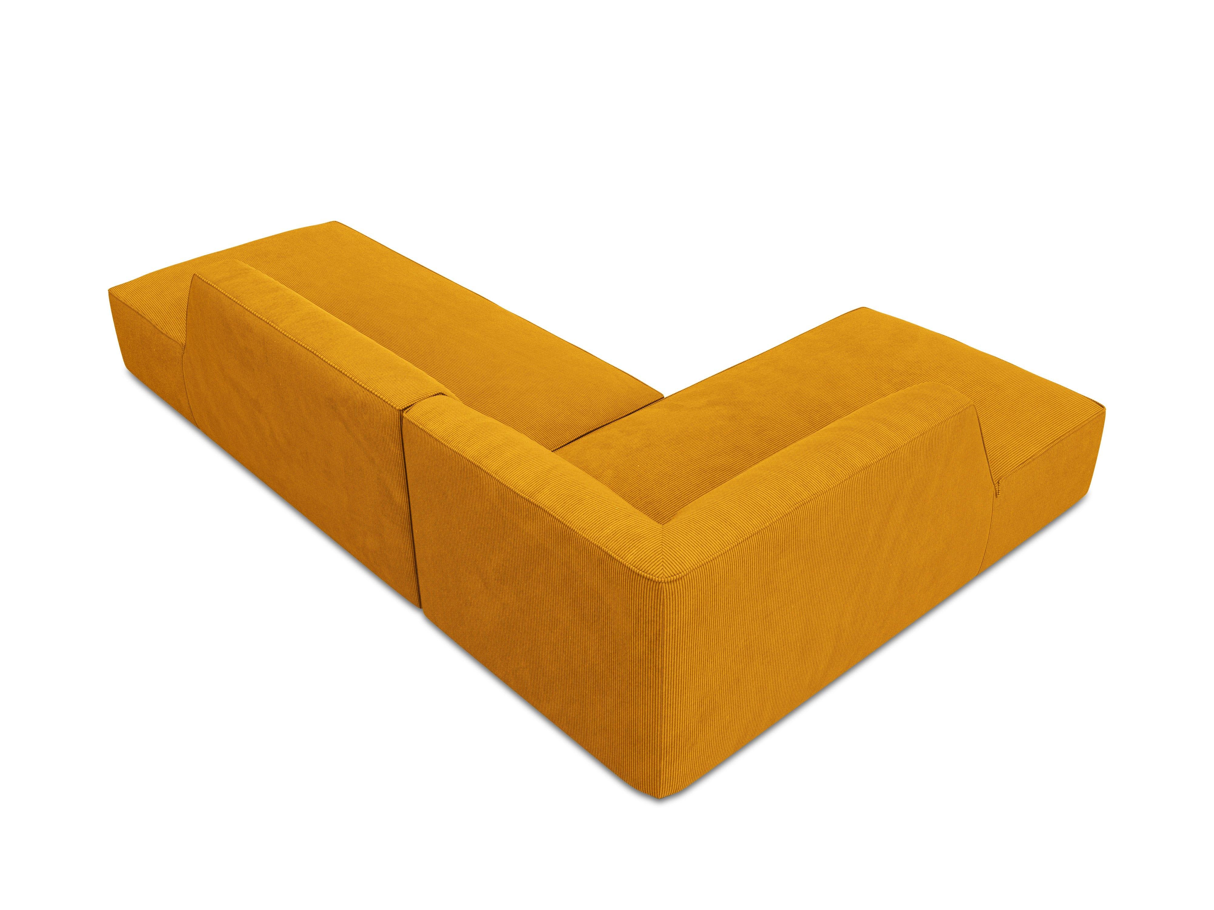 Sofa narożna sztruksowa lewostronna RUBY żółty Micadoni Eye on Design