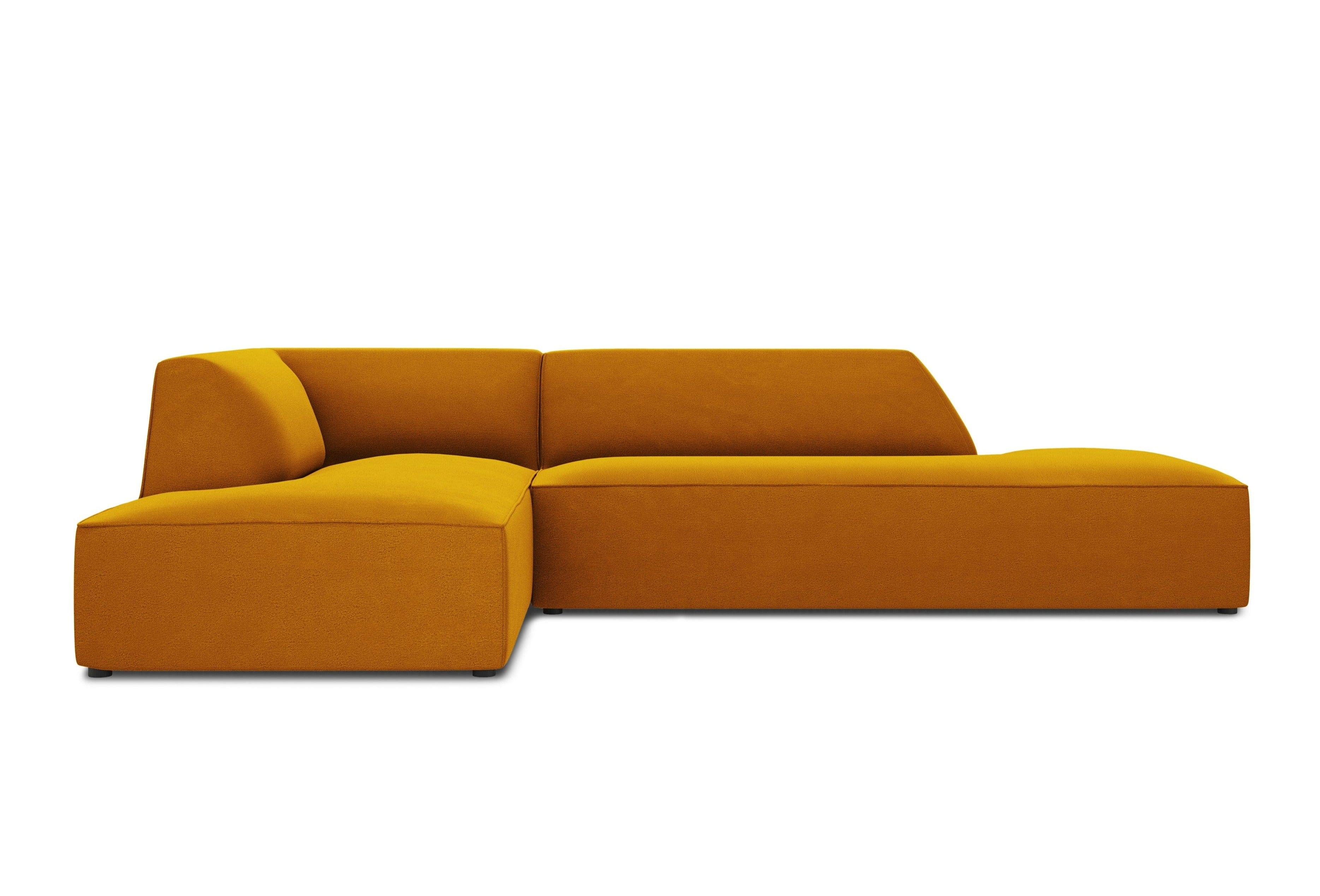 Sofa narożna aksamitna lewostronna RUBY żółty Micadoni Eye on Design