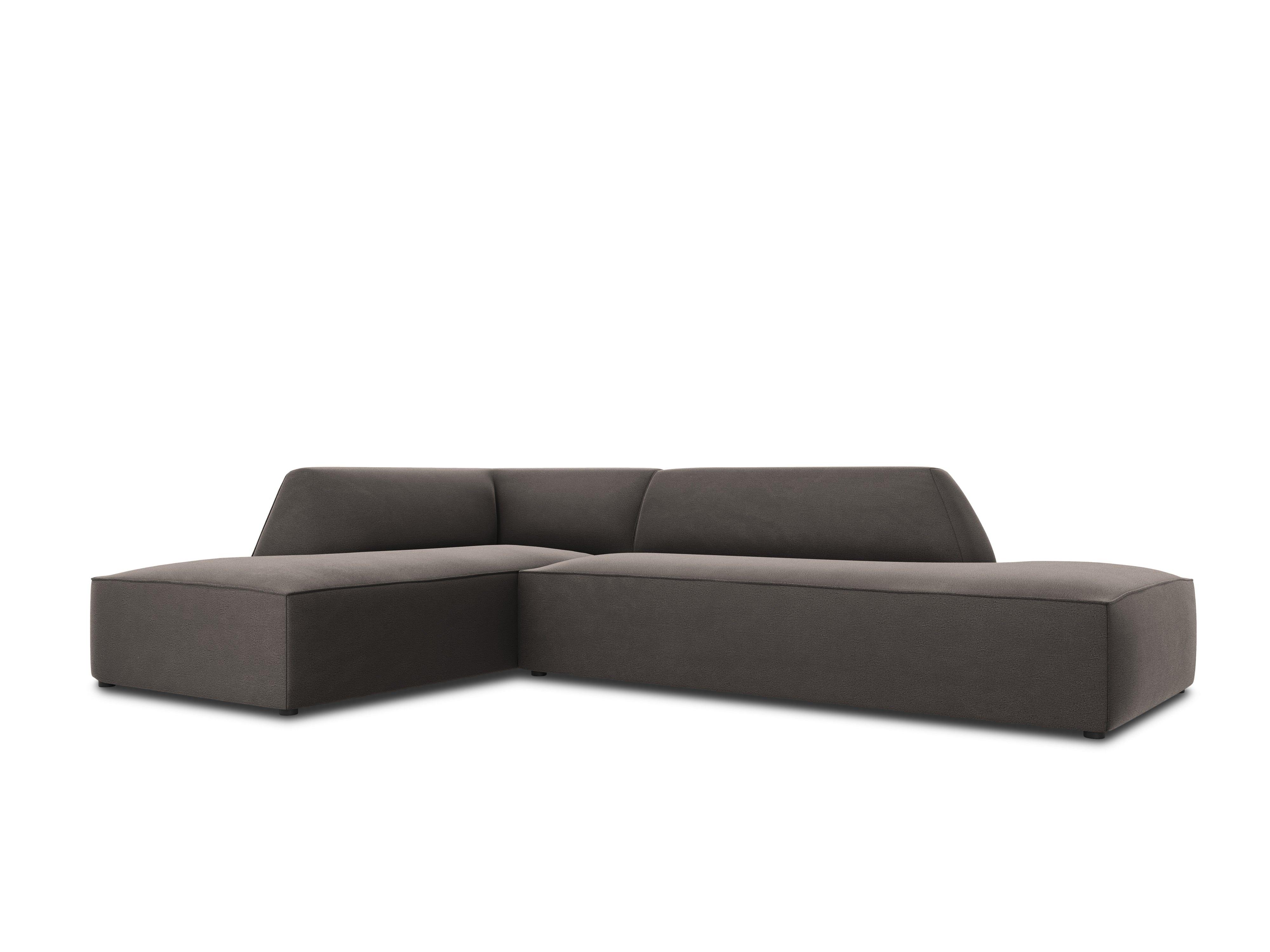 Sofa narożna aksamitna lewostronna RUBY ciemnoszary Micadoni Eye on Design