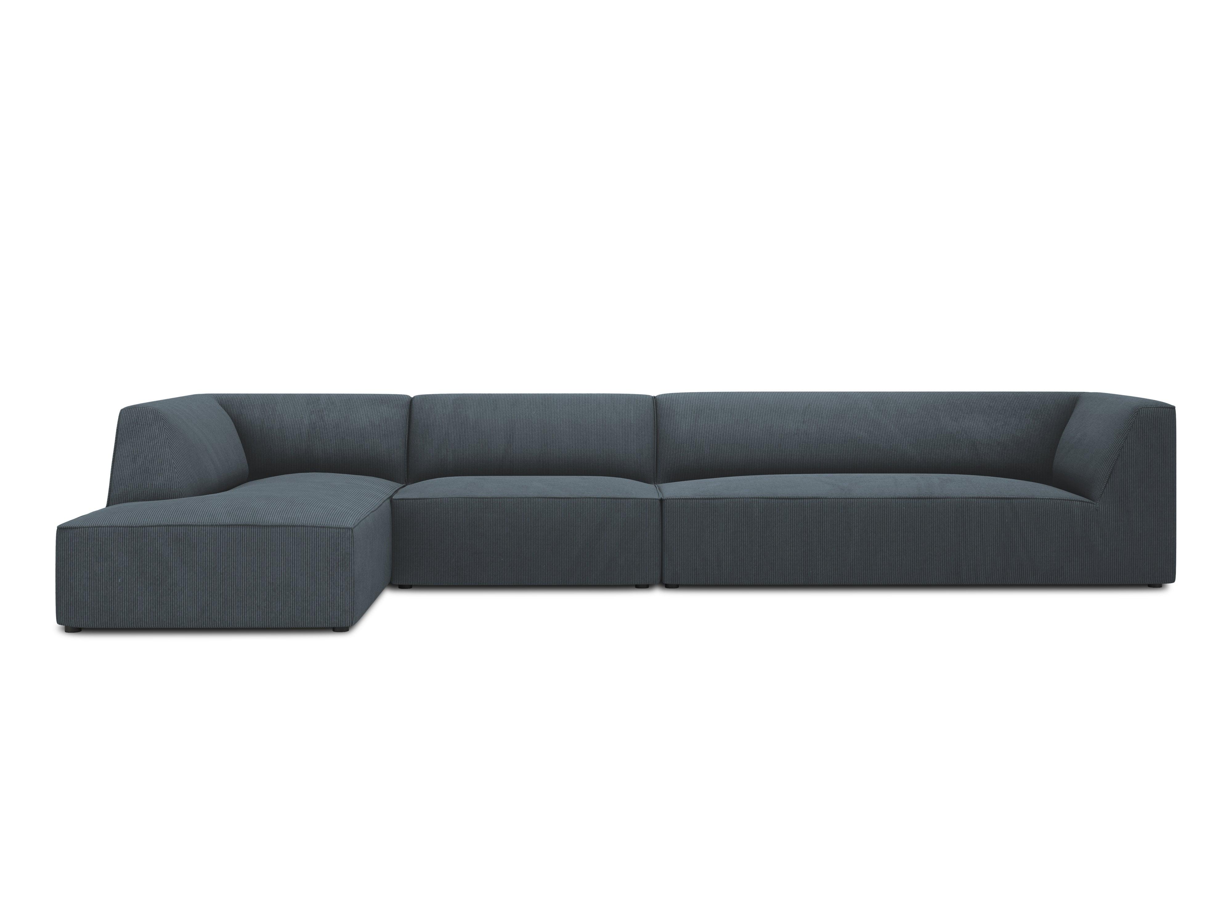 Narożnik sztruksowy 5-osobowy lewostronny RUBY niebieski Micadoni Eye on Design