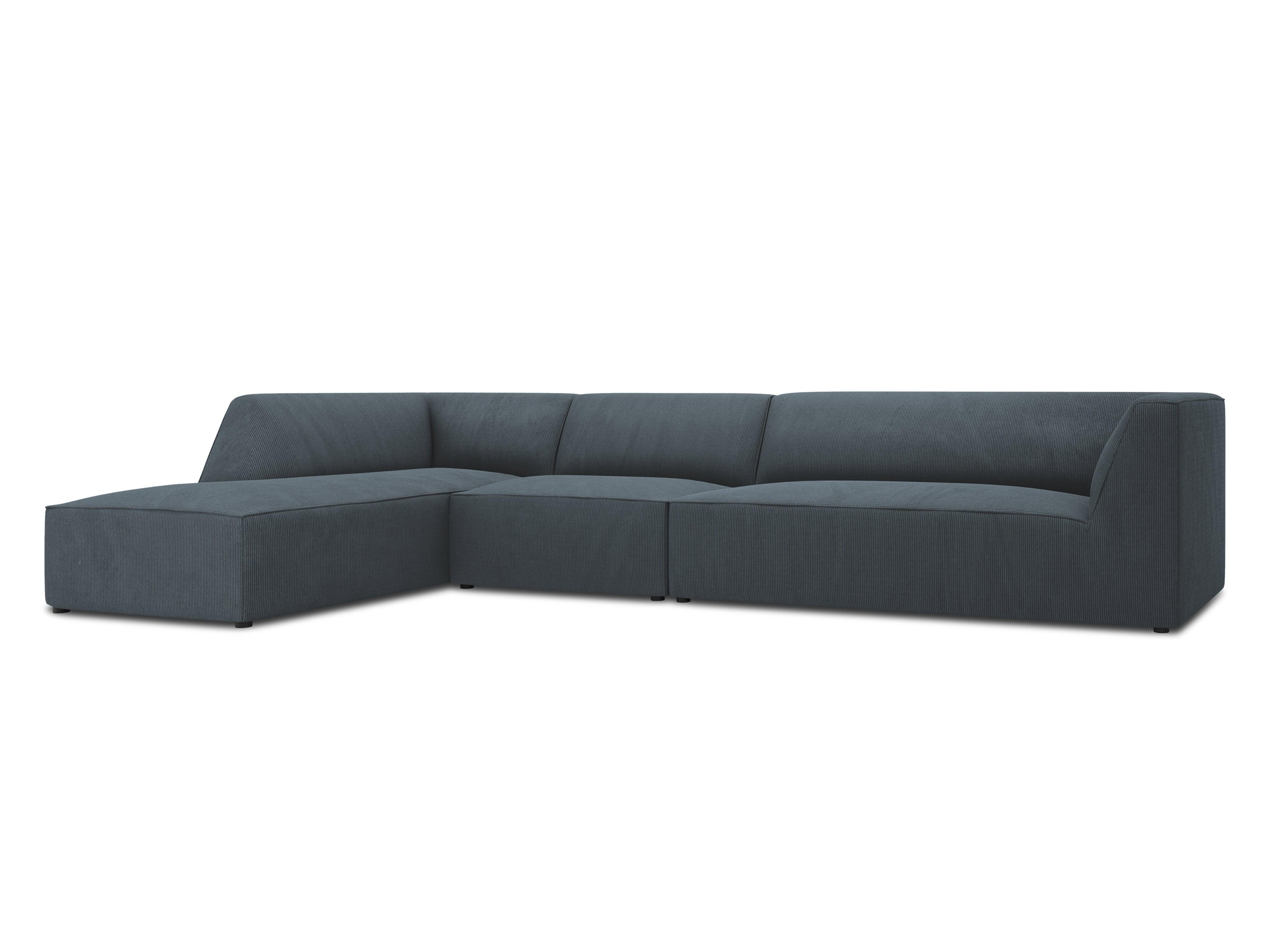 Narożnik sztruksowy 5-osobowy lewostronny RUBY niebieski Micadoni Eye on Design