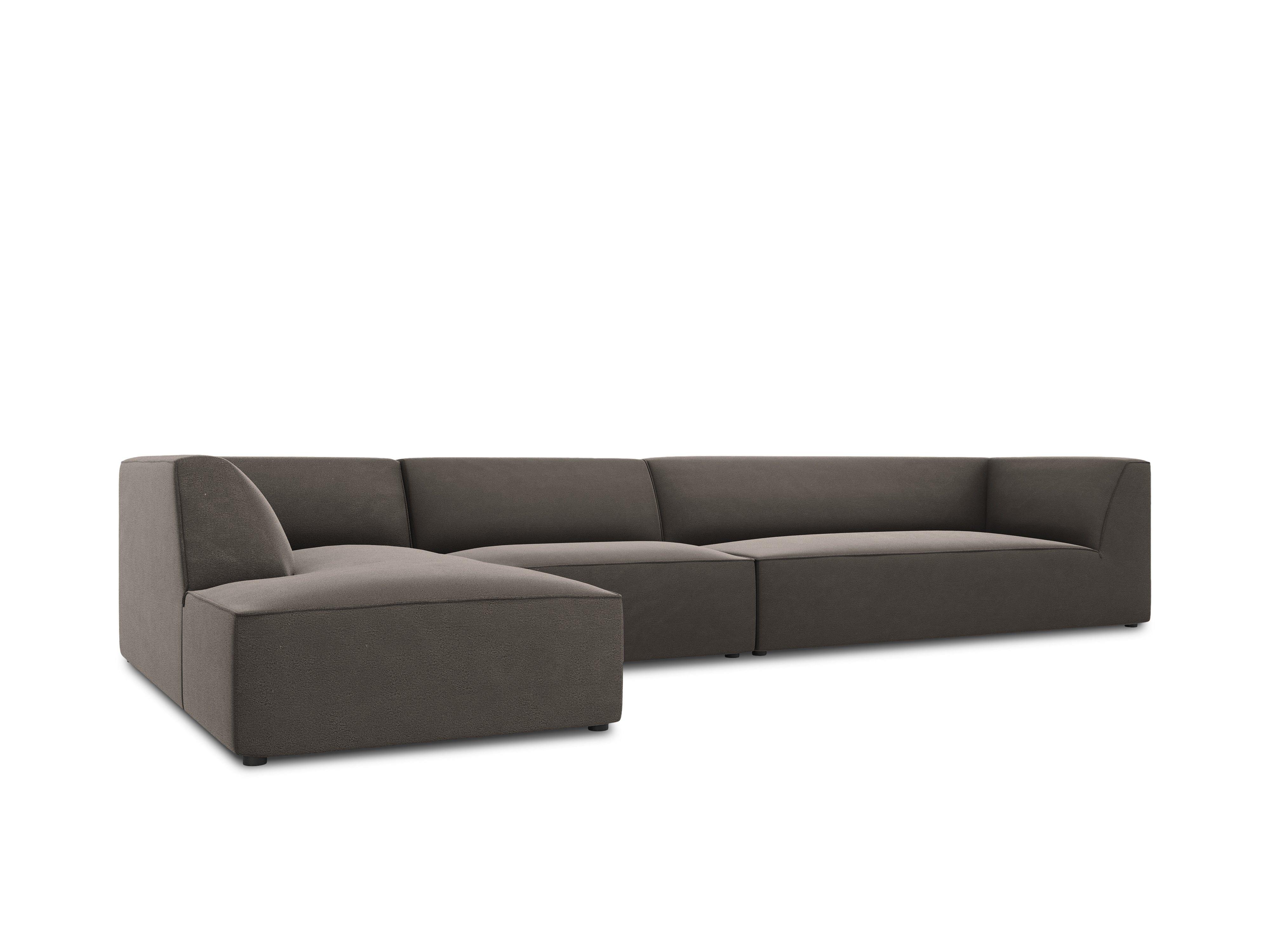Narożnik aksamitny 5-osobowy lewostronny RUBY ciemnoszary Micadoni Eye on Design