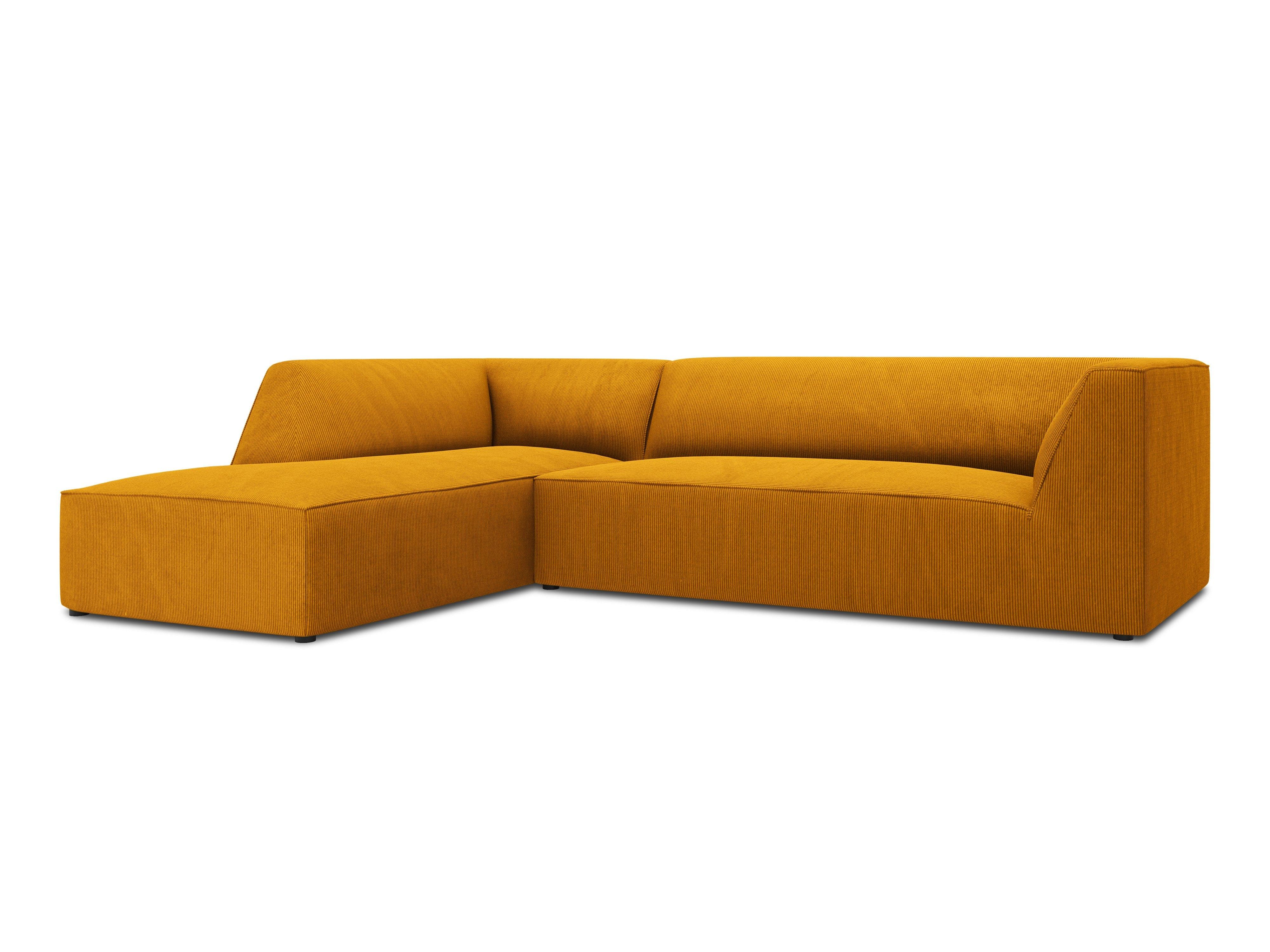 Narożnik sztruksowy 4-osobowy lewostronny RUBY żółty Micadoni Eye on Design