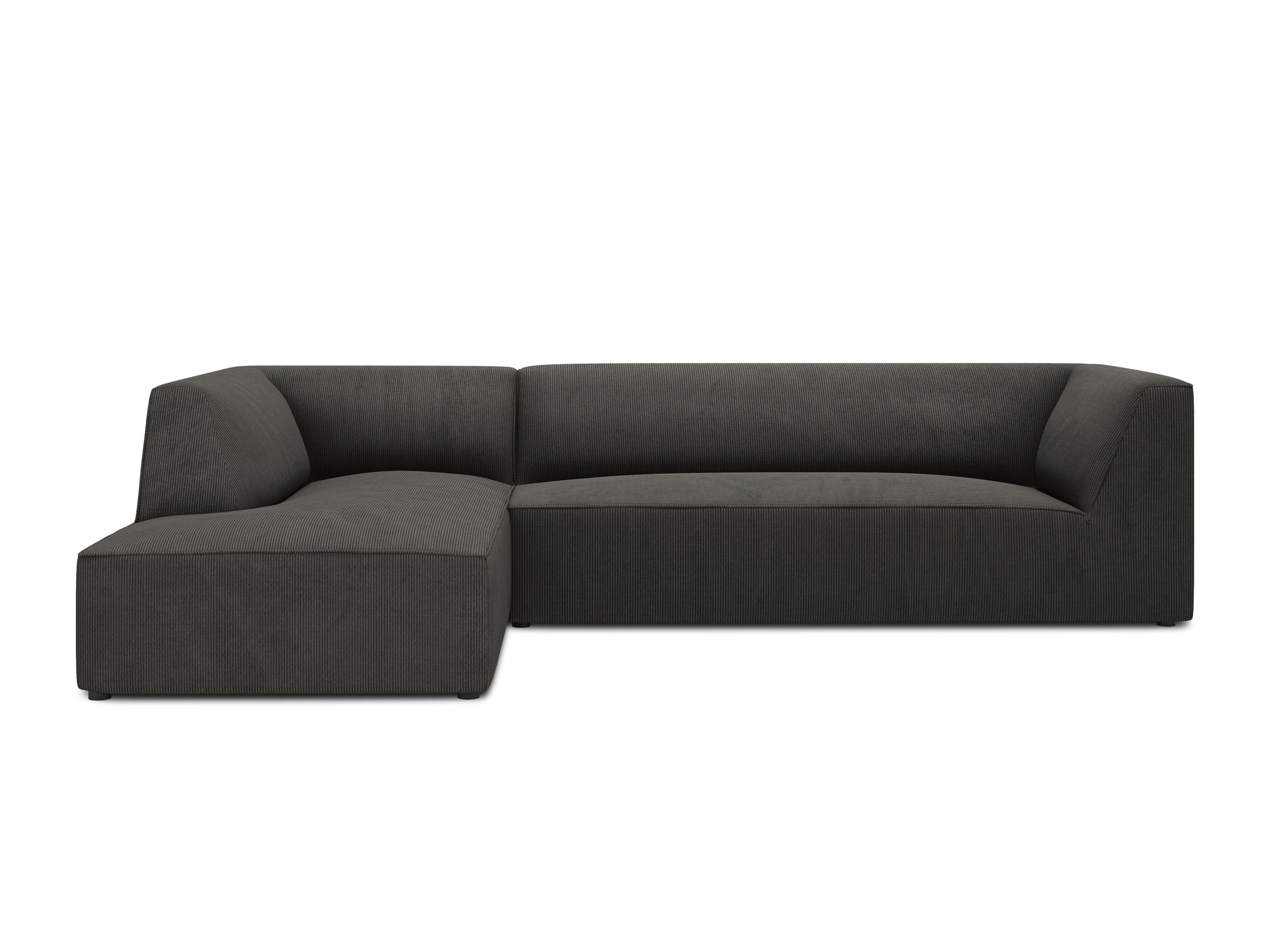 Narożnik sztruksowy 4-osobowy lewostronny RUBY ciemnoszary Micadoni Eye on Design