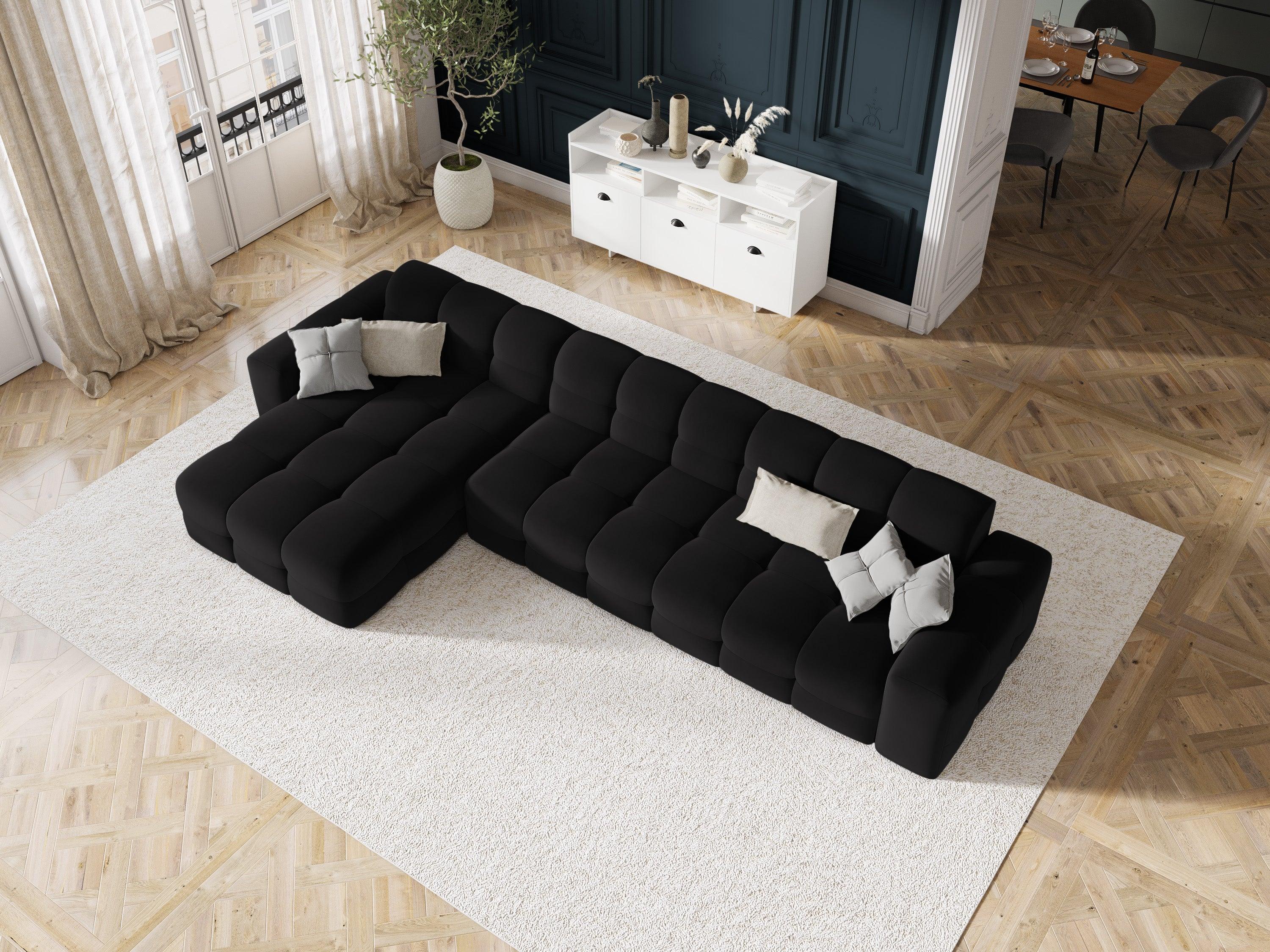 Narożnik lewostronny 5-osobowy KENDAL czarny Micadoni Eye on Design