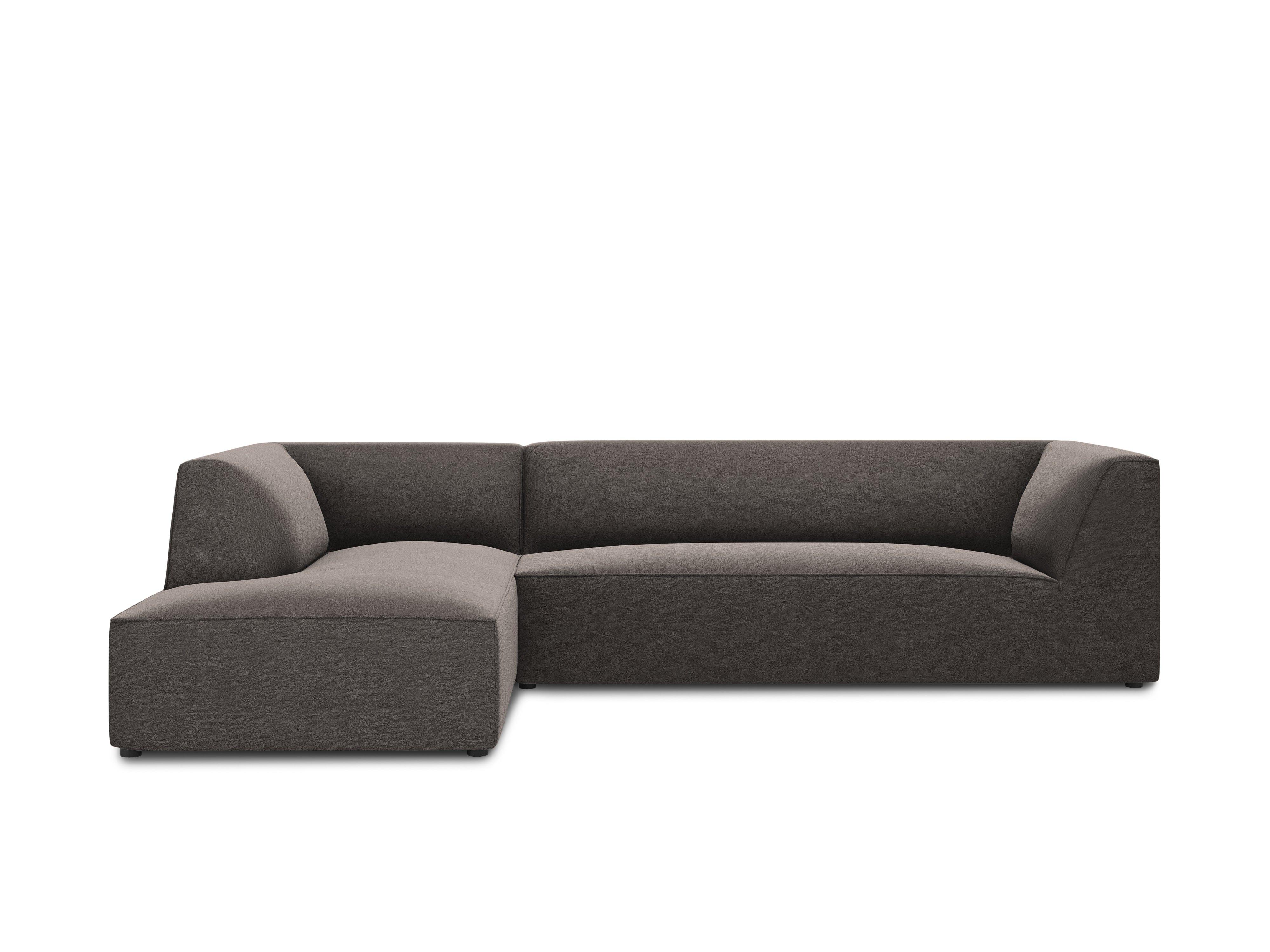 Narożnik aksamitny 4-osobowy lewostronny RUBY ciemnoszary Micadoni Eye on Design