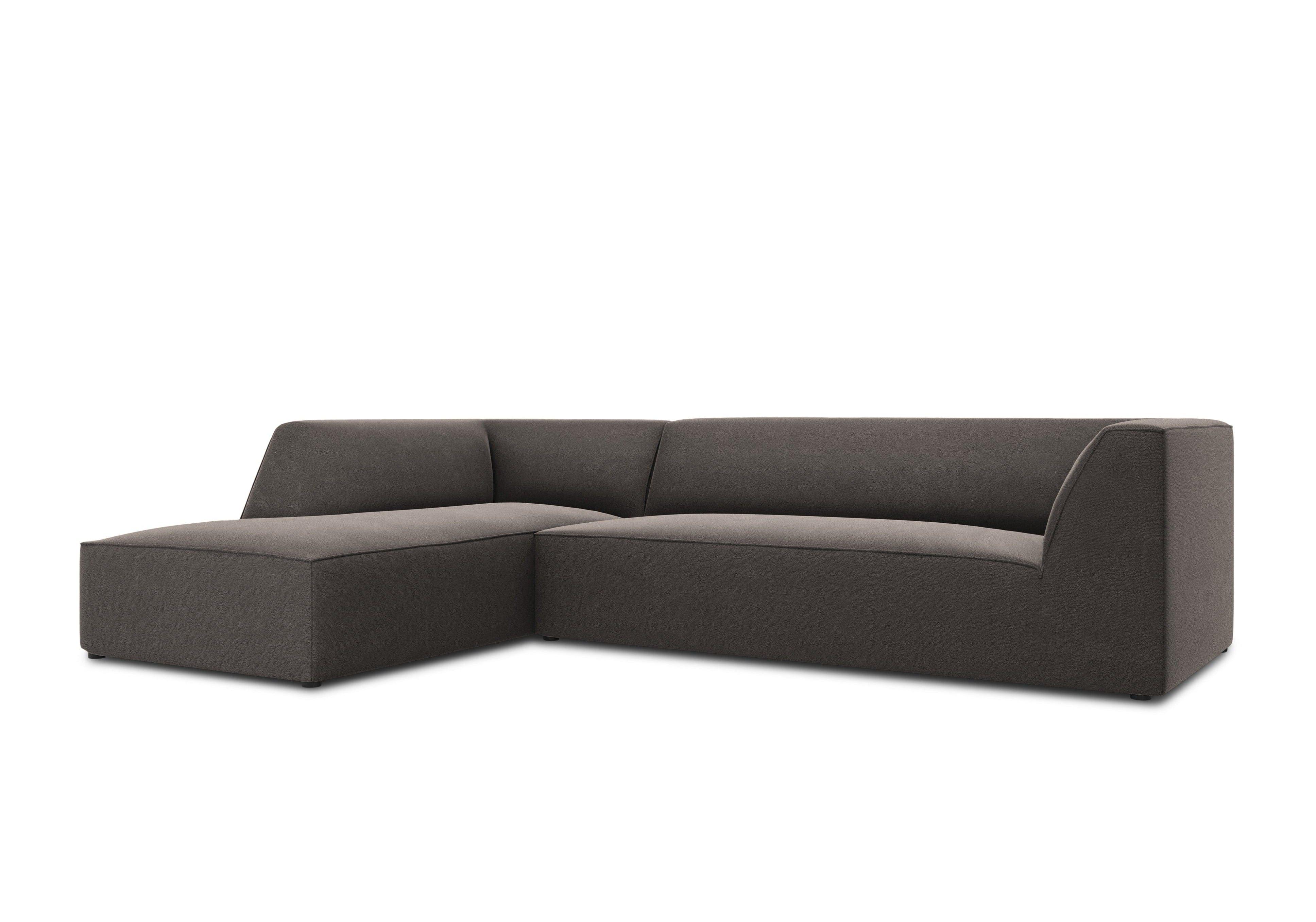 Narożnik aksamitny 4-osobowy lewostronny RUBY ciemnoszary Micadoni Eye on Design