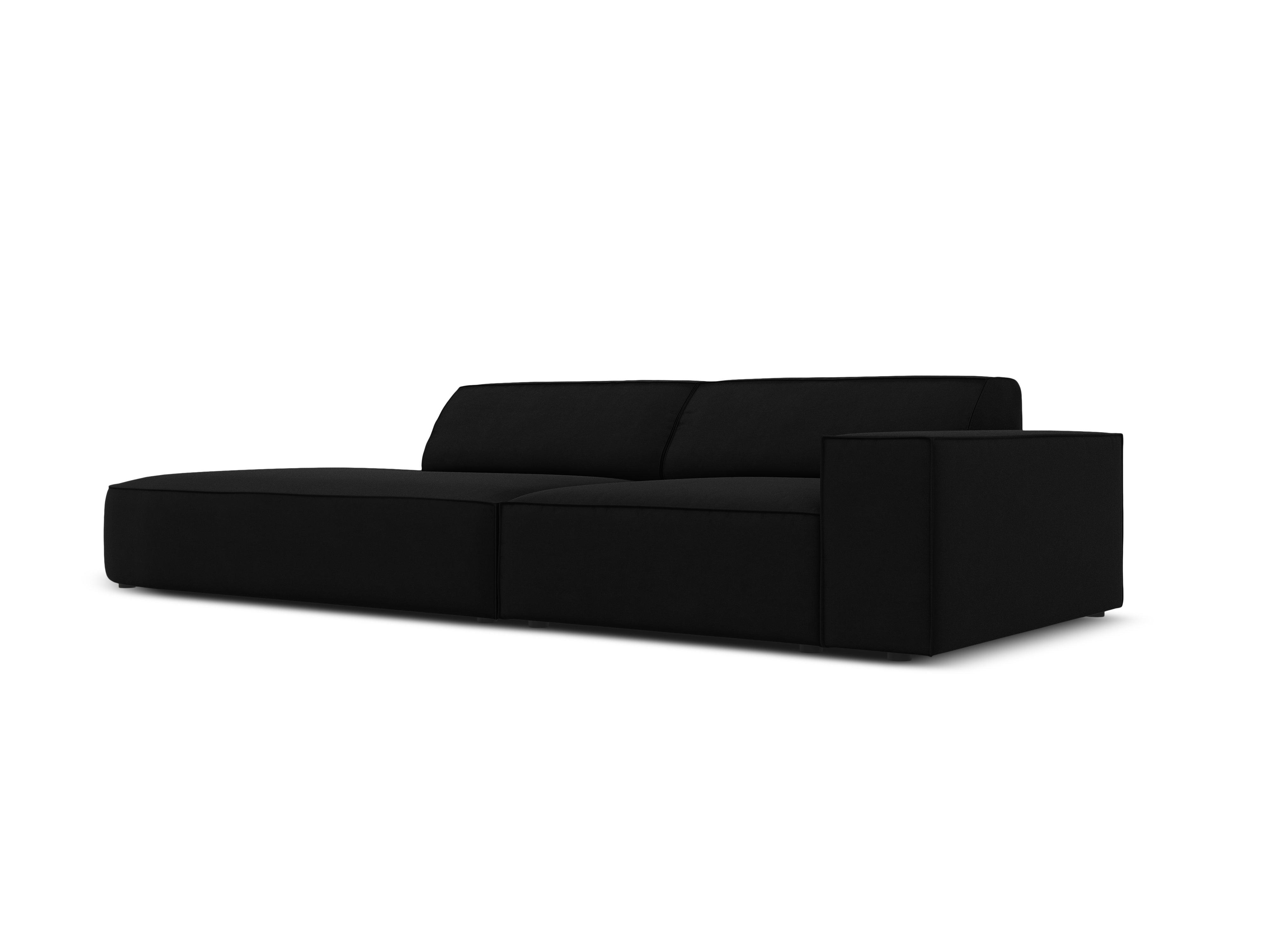 Sofa aksamitna lewostronna okrągła 3-osobowa JODIE czarny Micadoni Eye on Design