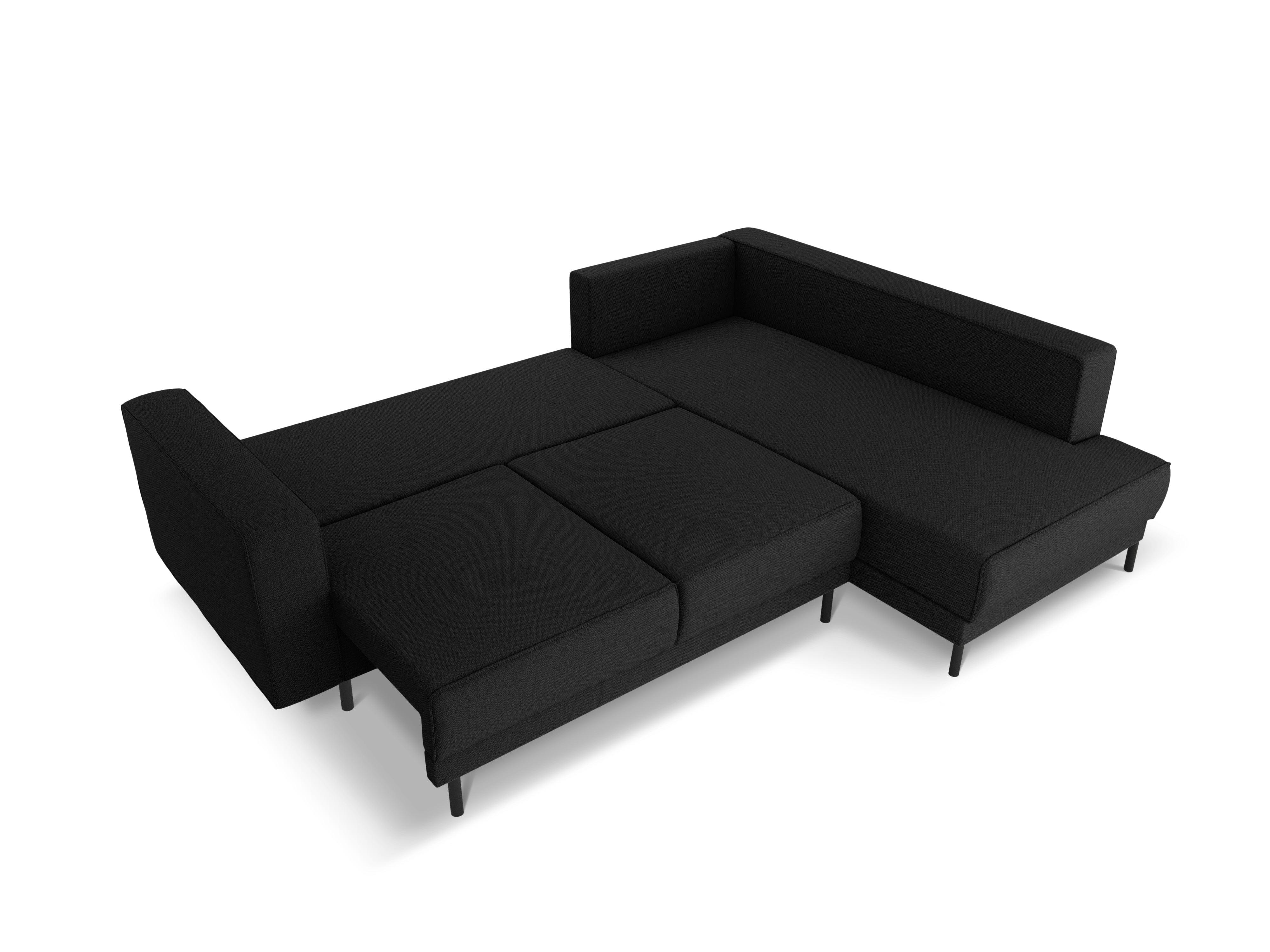 Narożnik prawostronny z funkcją spania CARO czarny Micadoni Eye on Design