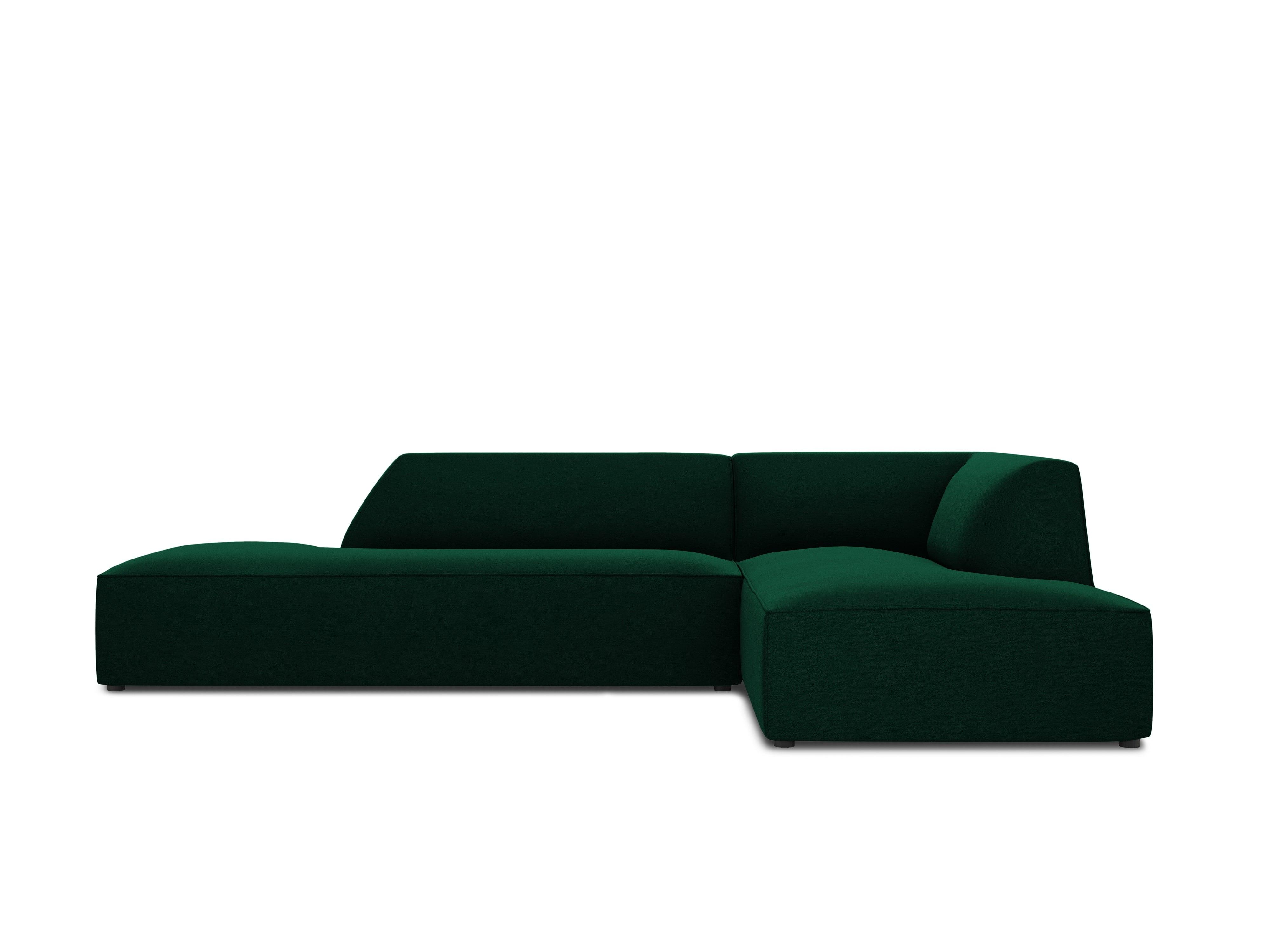 Sofa narożna aksamitna prawostronna RUBY butelkowa zieleń Micadoni Eye on Design