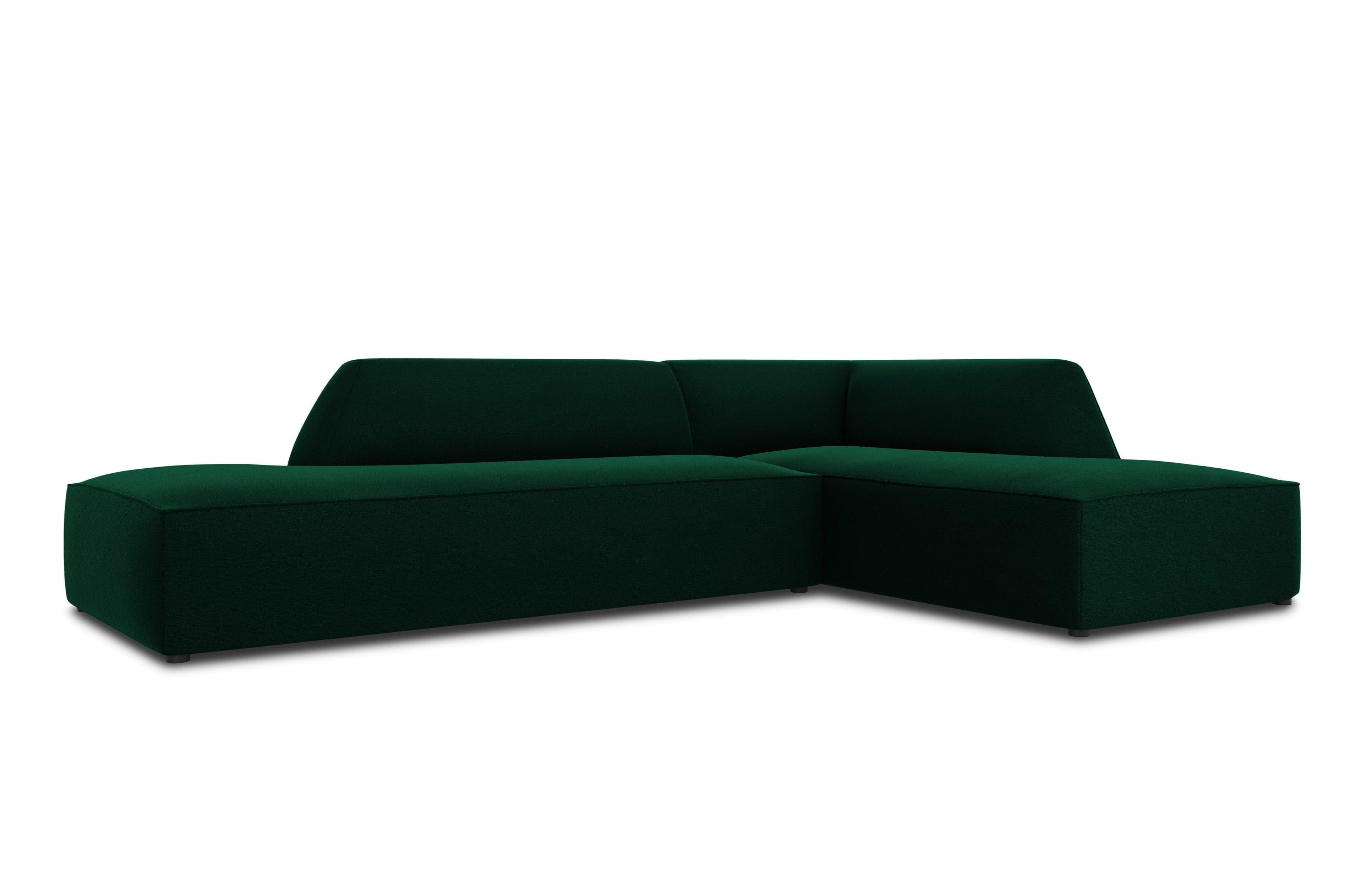 Sofa narożna aksamitna prawostronna RUBY butelkowa zieleń Micadoni Eye on Design