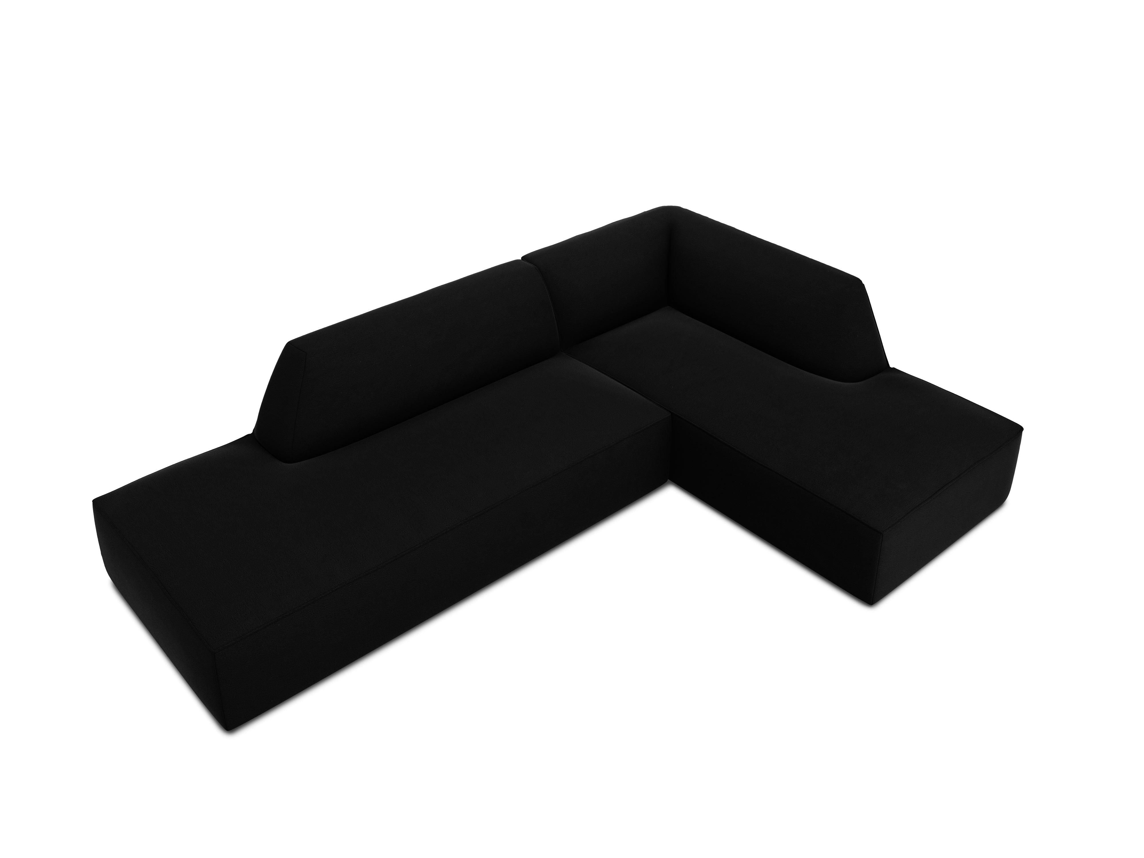 Sofa narożna aksamitna prawostronna RUBY czarny Micadoni Eye on Design