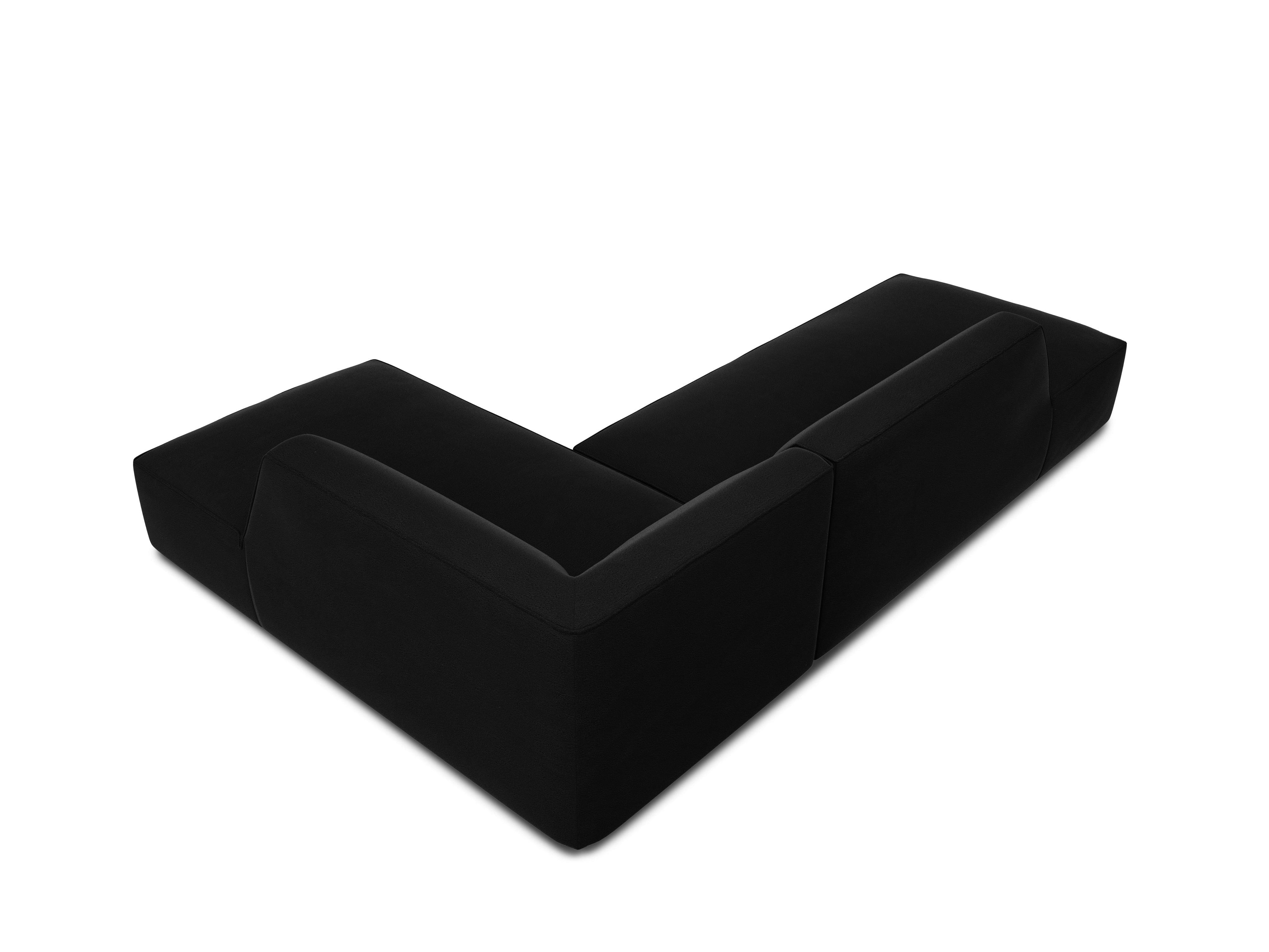Sofa narożna aksamitna prawostronna RUBY czarny Micadoni Eye on Design