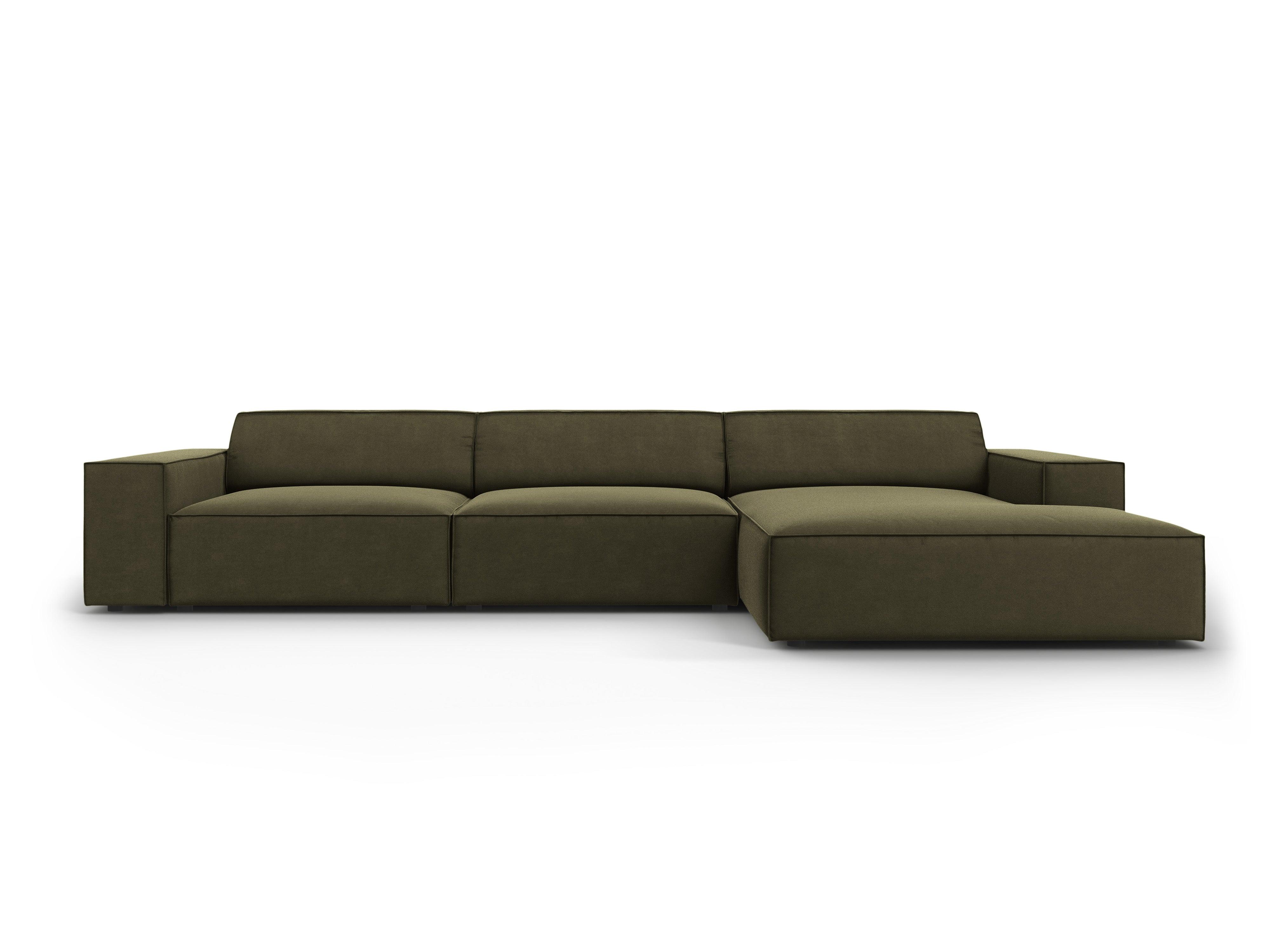 Narożnik aksamitny prawostronny 4-osobowy JODIE zielony Micadoni Eye on Design