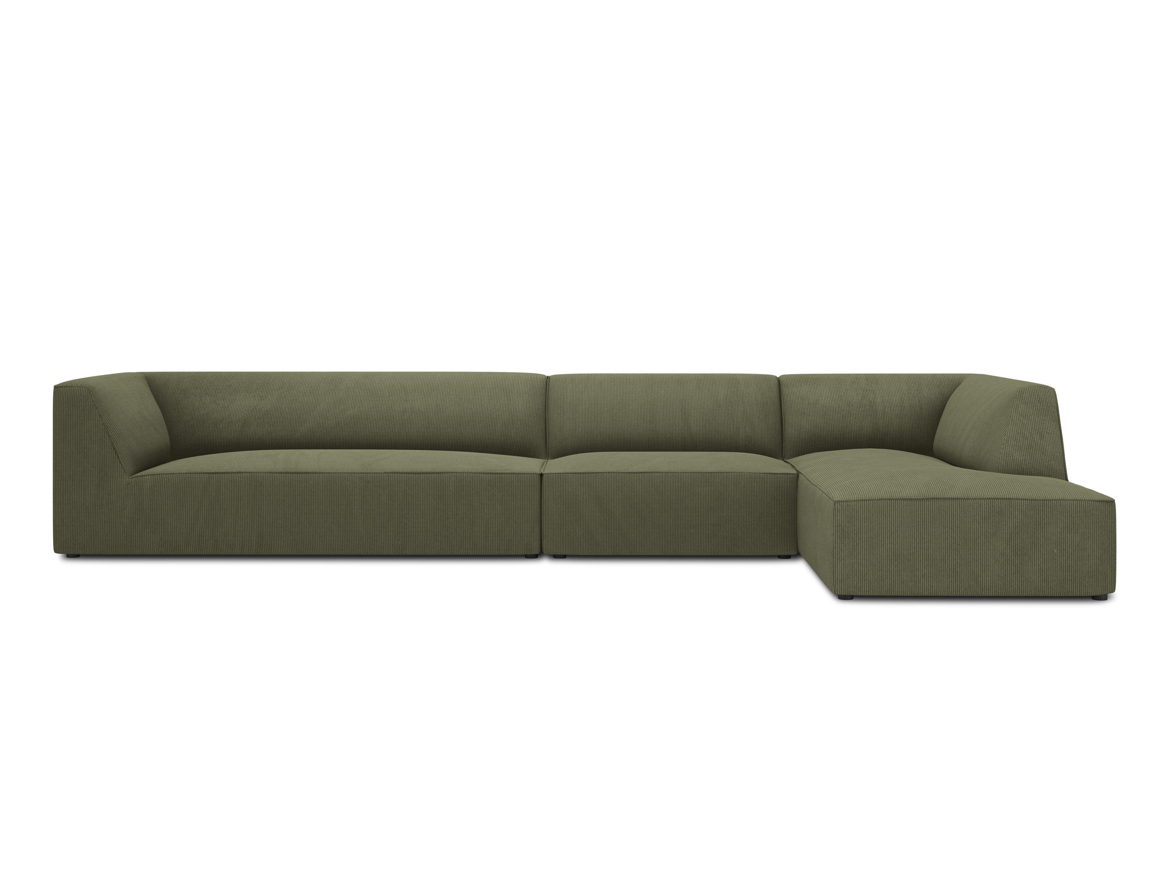 Narożnik sztruksowy 5-osobowy prawostronny RUBY zielony Micadoni Eye on Design