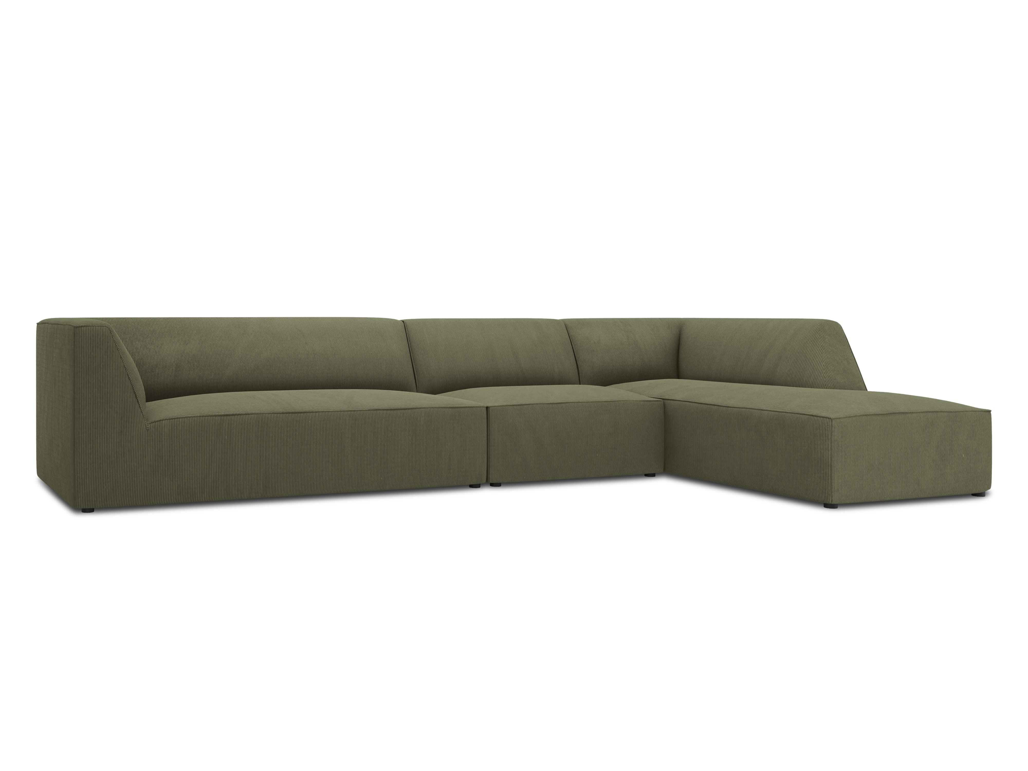 Narożnik sztruksowy 5-osobowy prawostronny RUBY zielony Micadoni Eye on Design