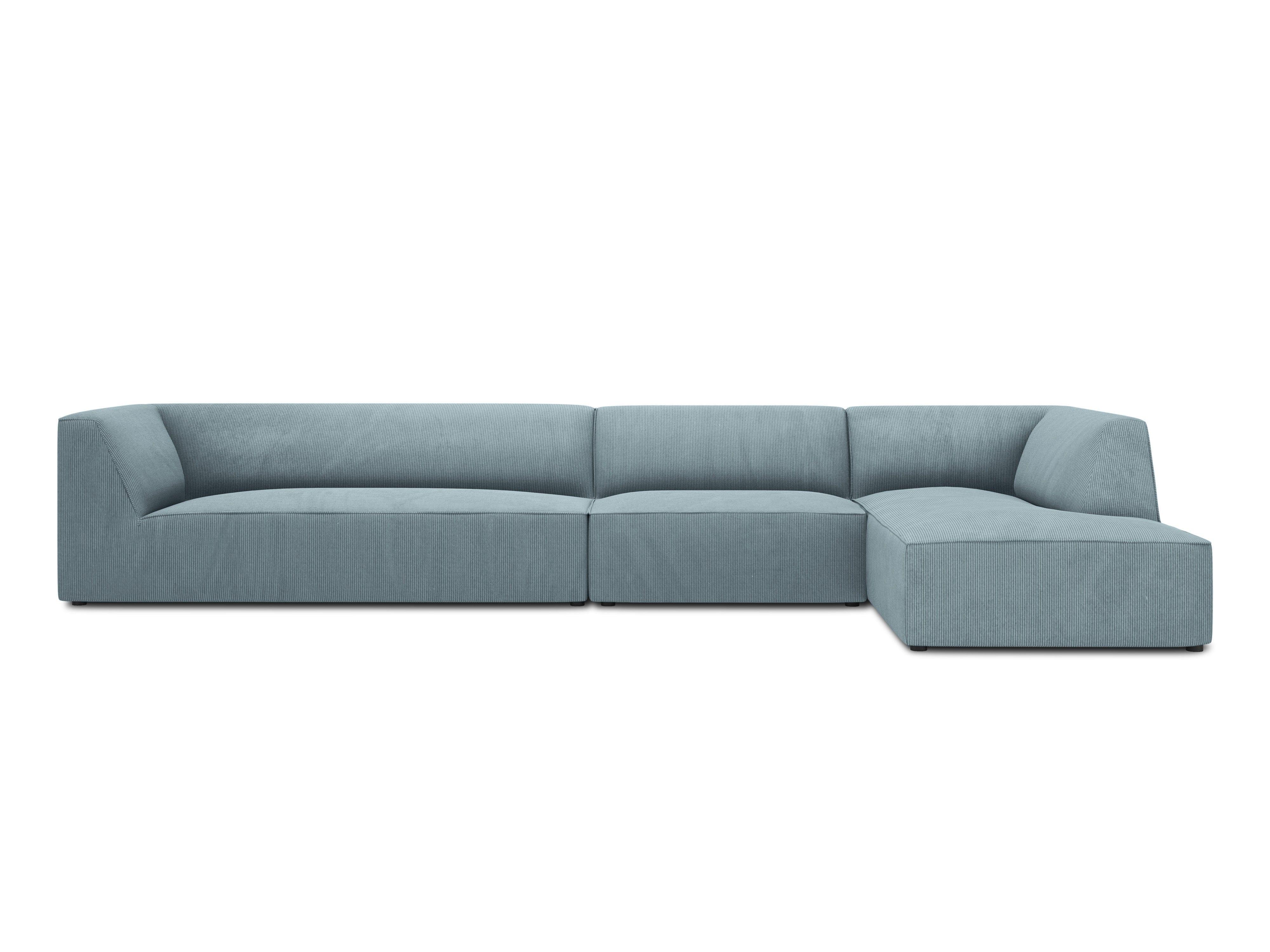 Narożnik sztruksowy 5-osobowy prawostronny RUBY jasnoniebieski Micadoni Eye on Design