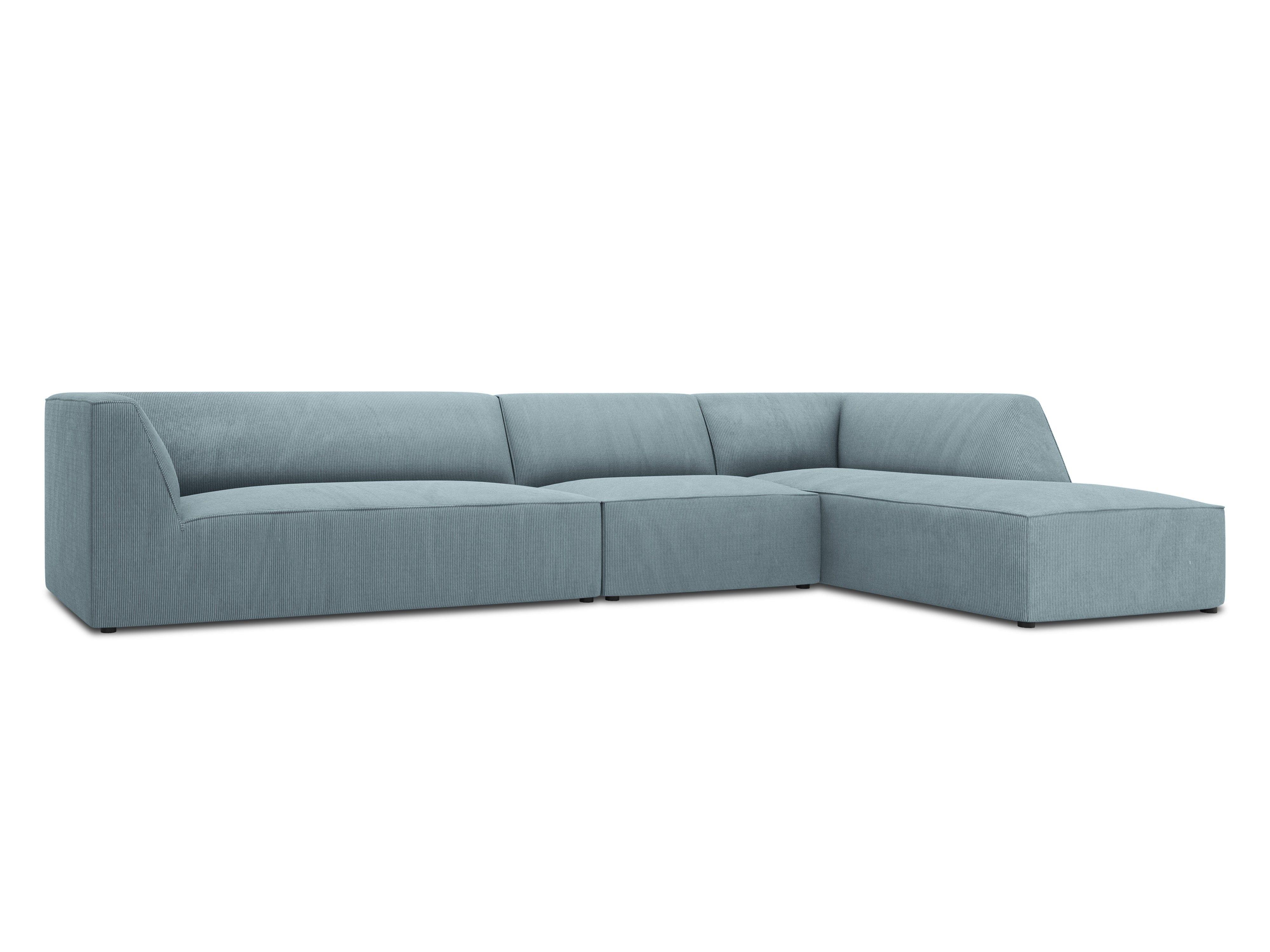 Narożnik sztruksowy 5-osobowy prawostronny RUBY jasnoniebieski Micadoni Eye on Design