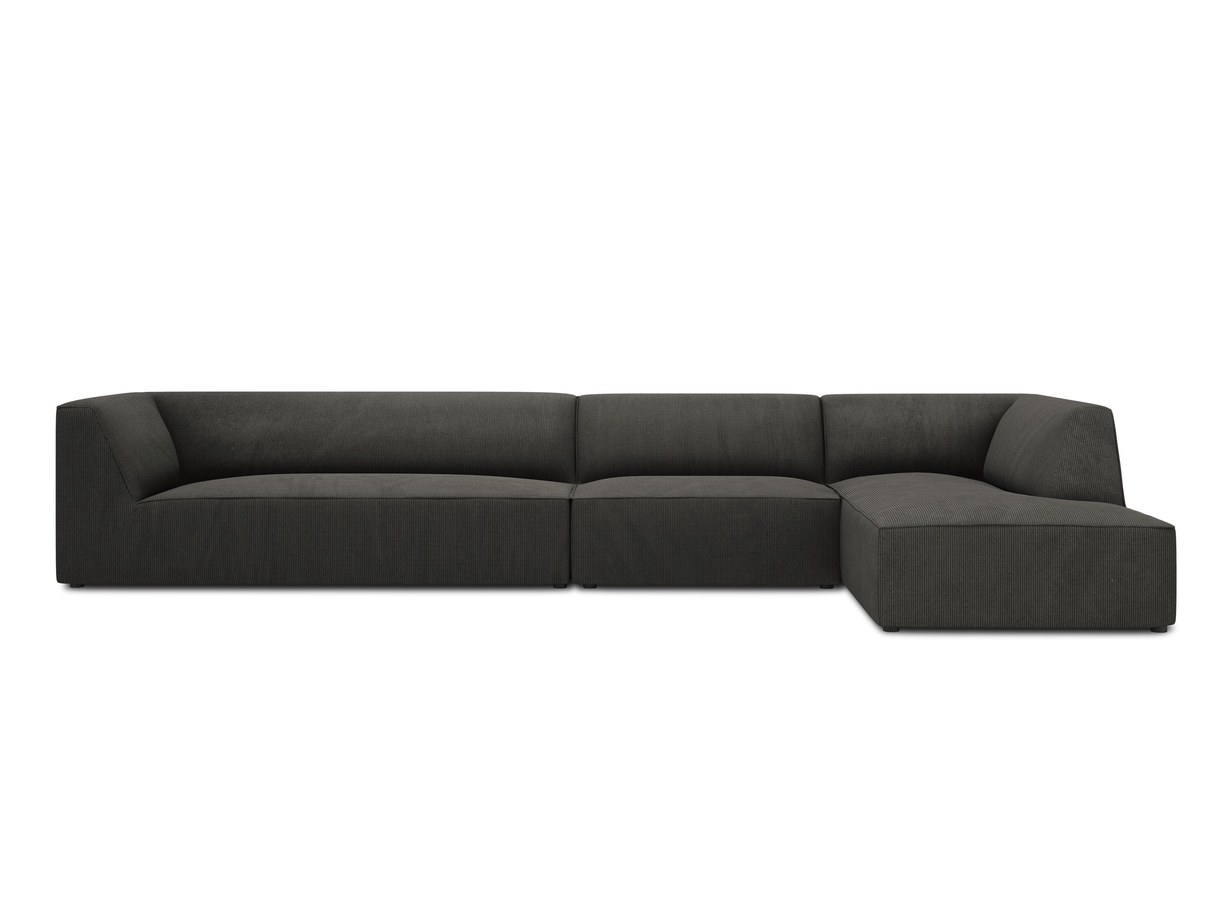Narożnik sztruksowy 5-osobowy prawostronny RUBY ciemnoszary Micadoni Eye on Design