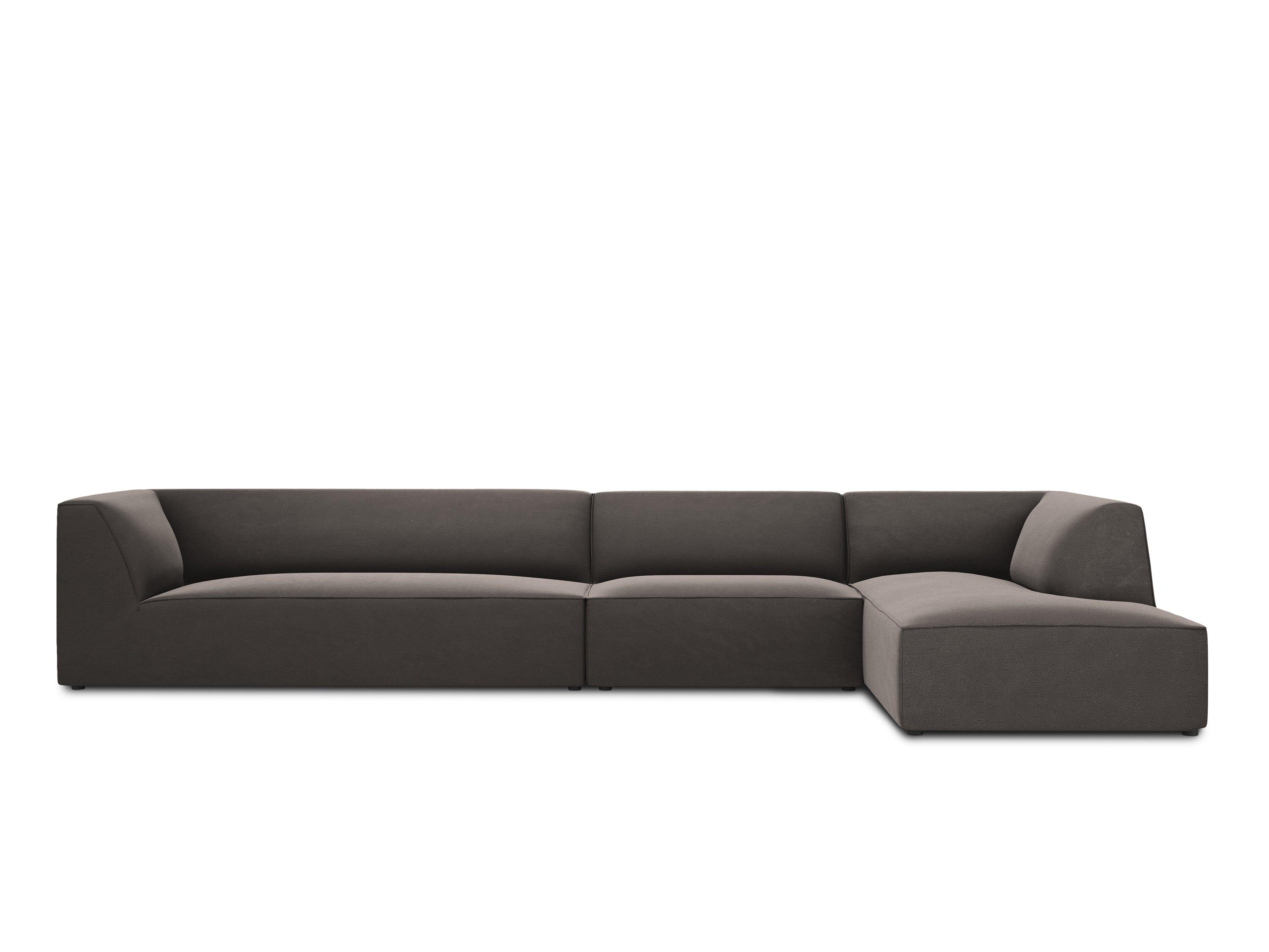 Narożnik aksamitny 5-osobowy prawostronny RUBY ciemnoszary Micadoni Eye on Design