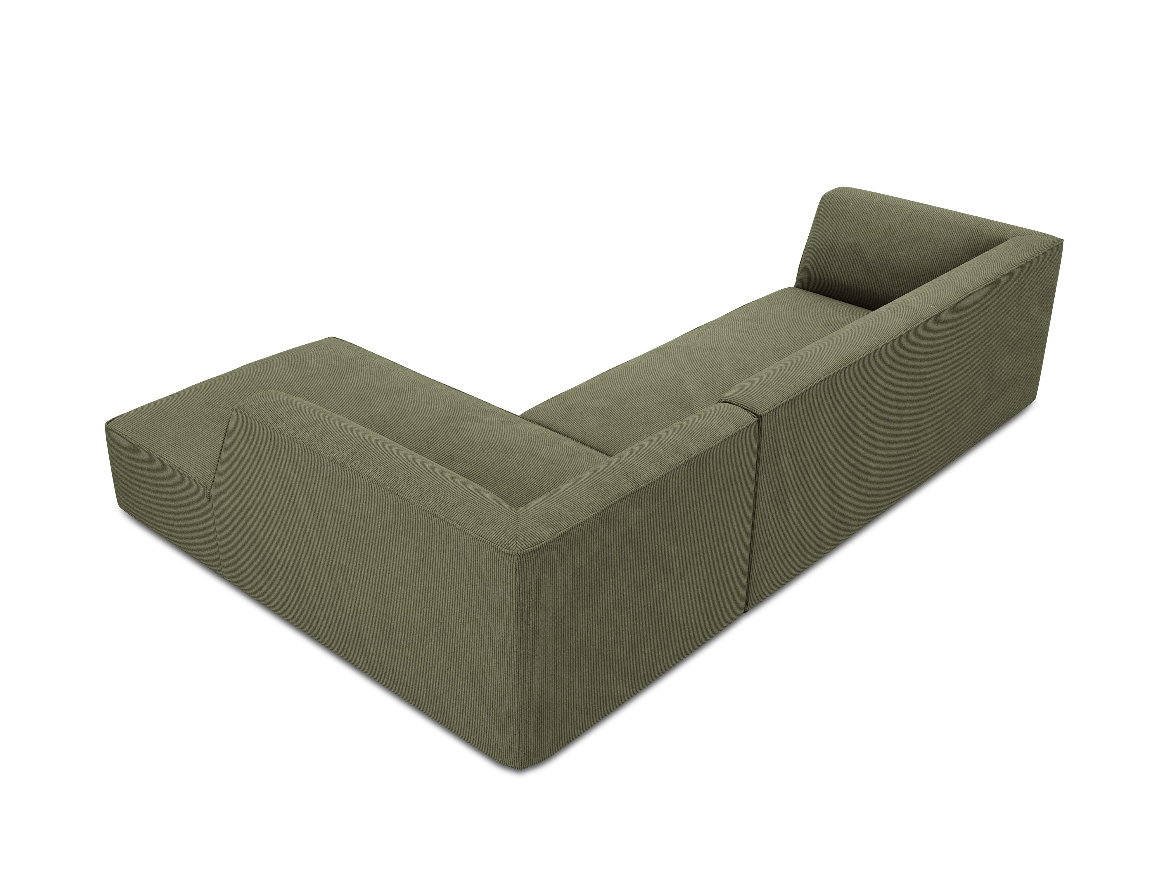 Narożnik sztruksowy 4-osobowy prawostronny RUBY zielony Micadoni Eye on Design