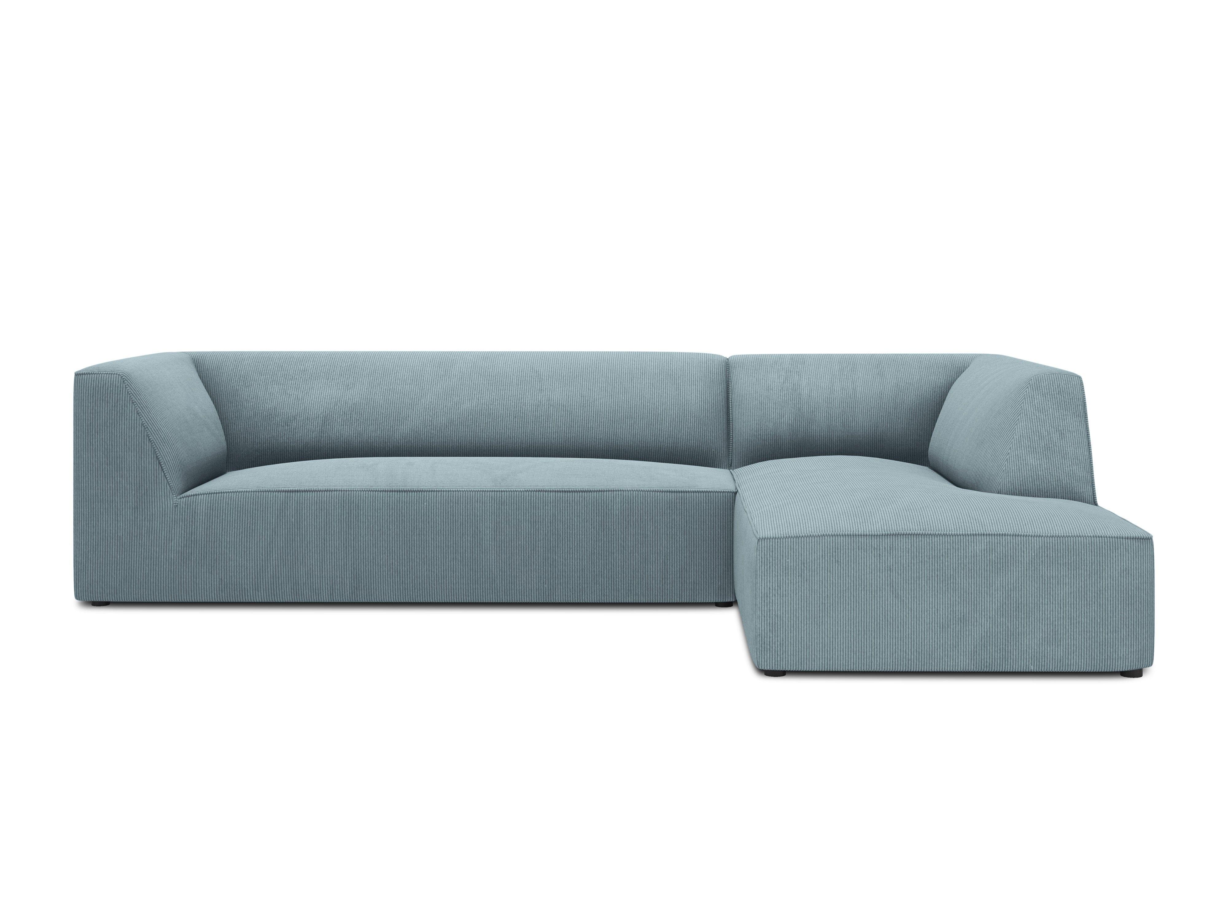 Narożnik sztruksowy 4-osobowy prawostronny RUBY jasnoniebieski Micadoni Eye on Design