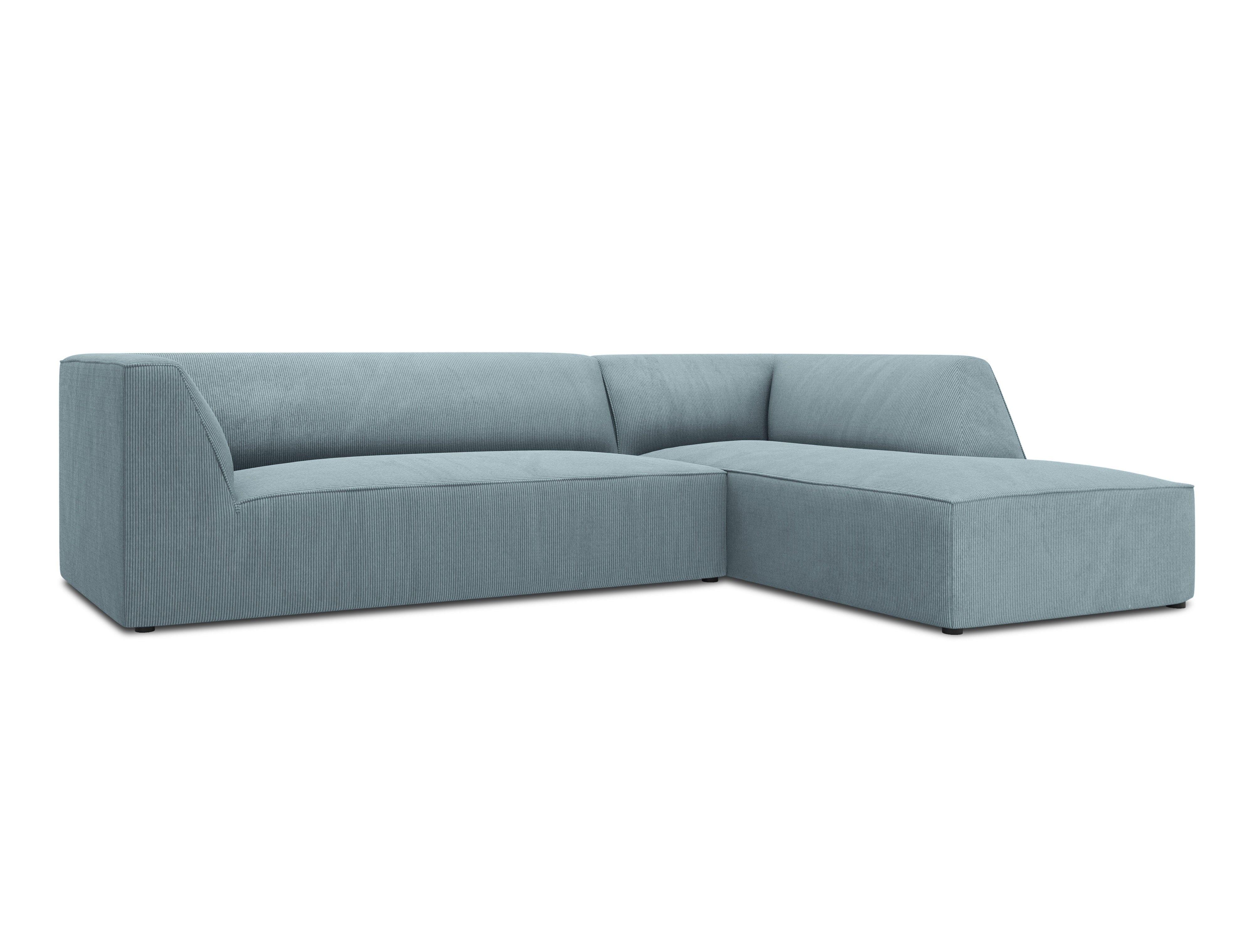 Narożnik sztruksowy 4-osobowy prawostronny RUBY jasnoniebieski Micadoni Eye on Design