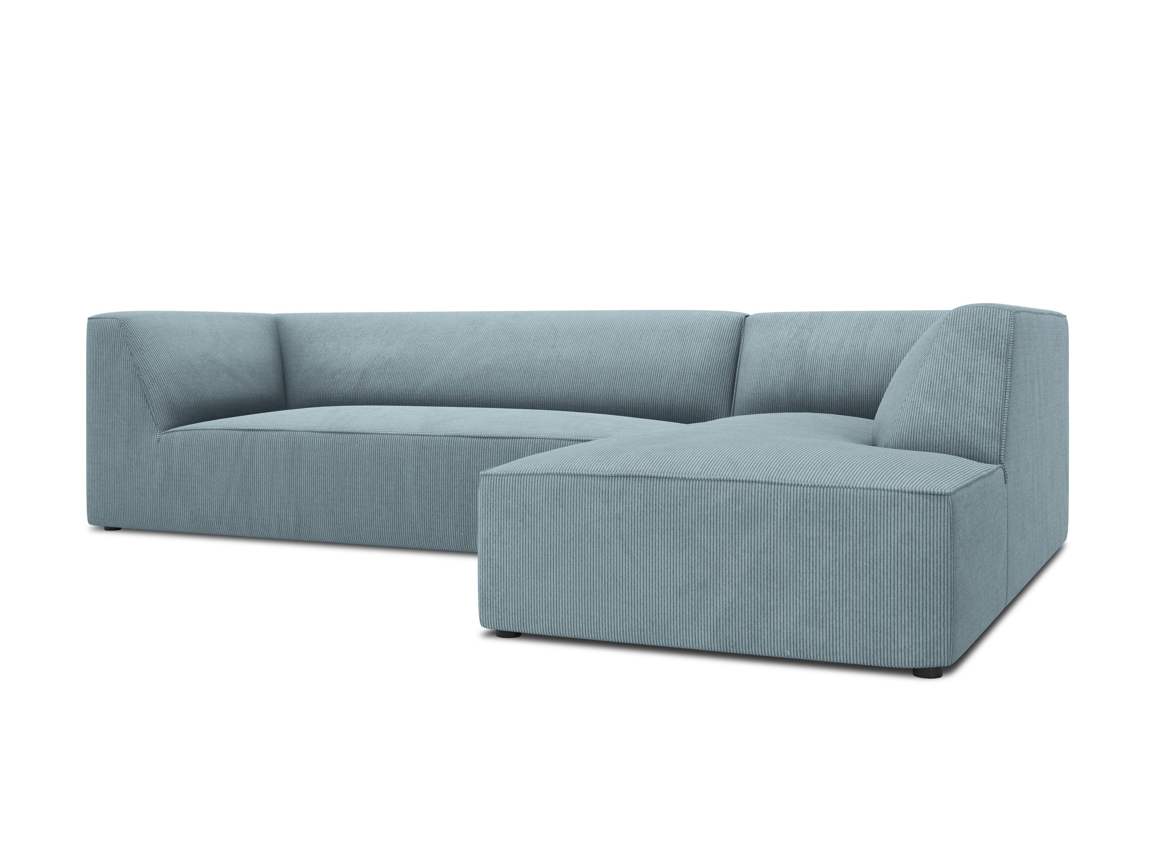 Narożnik sztruksowy 4-osobowy prawostronny RUBY jasnoniebieski Micadoni Eye on Design