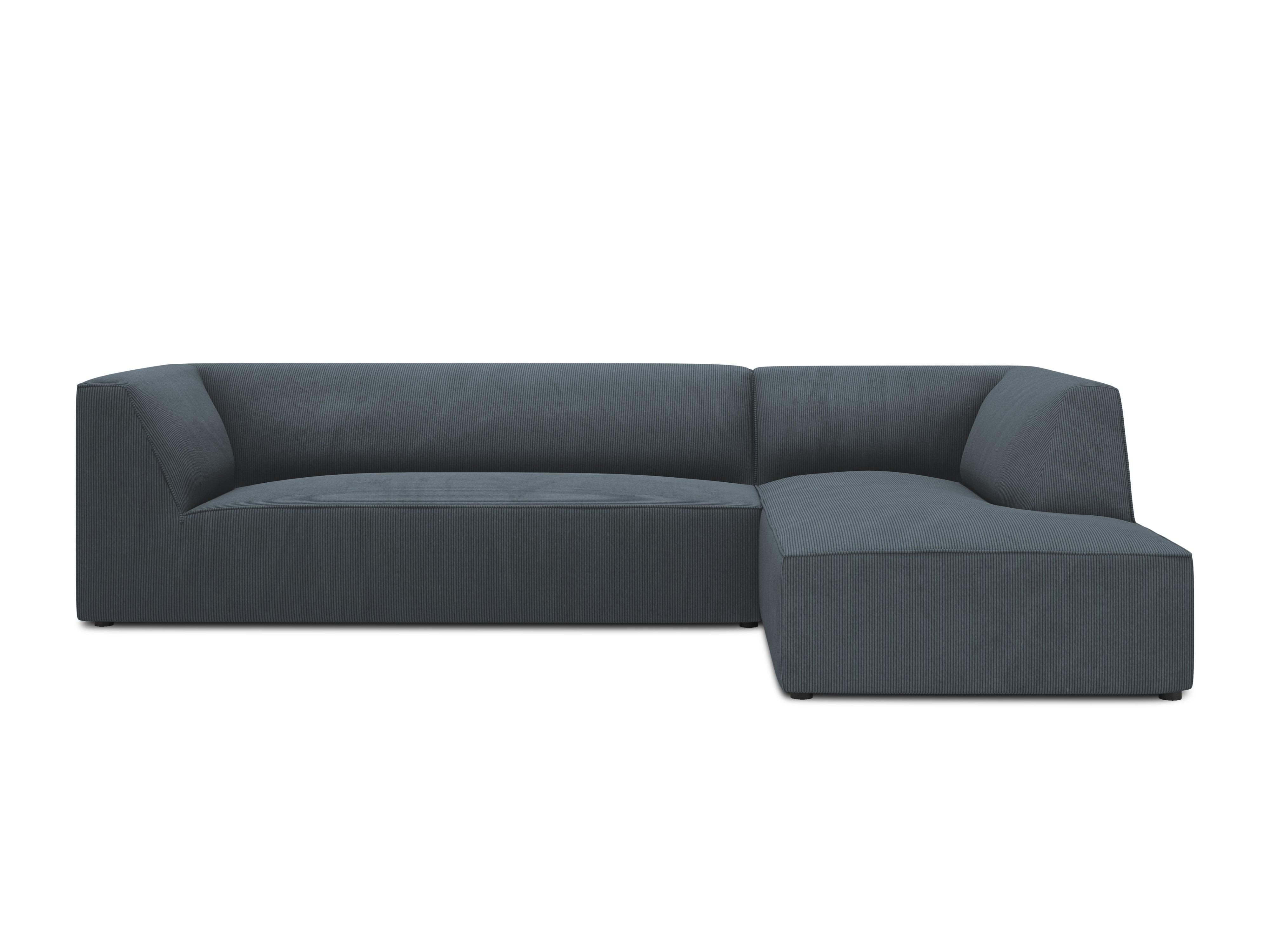 Narożnik sztruksowy 4-osobowy prawostronny RUBY niebieski Micadoni Eye on Design