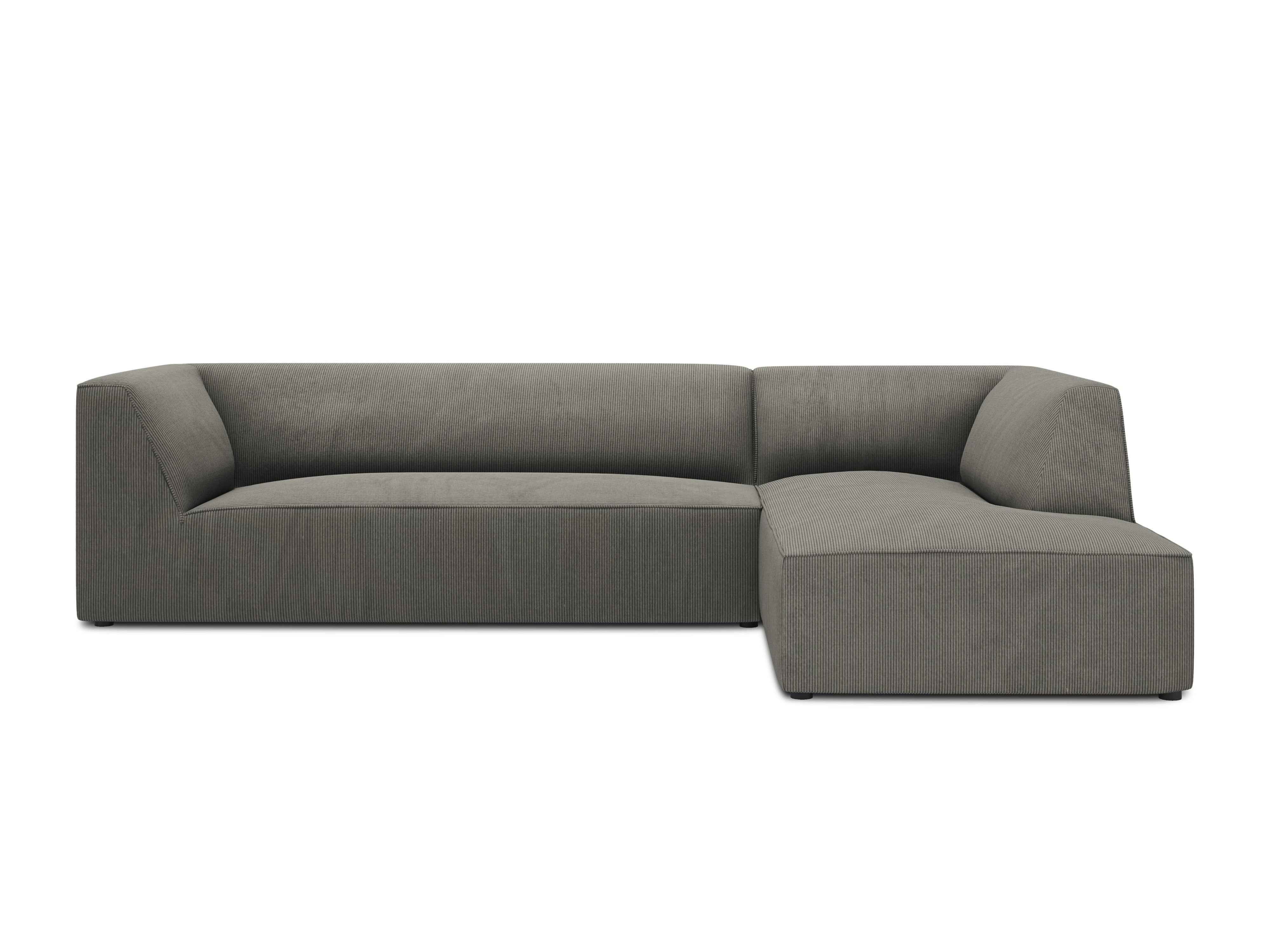 Narożnik sztruksowy 4-osobowy prawostronny RUBY jasnoszary Micadoni Eye on Design