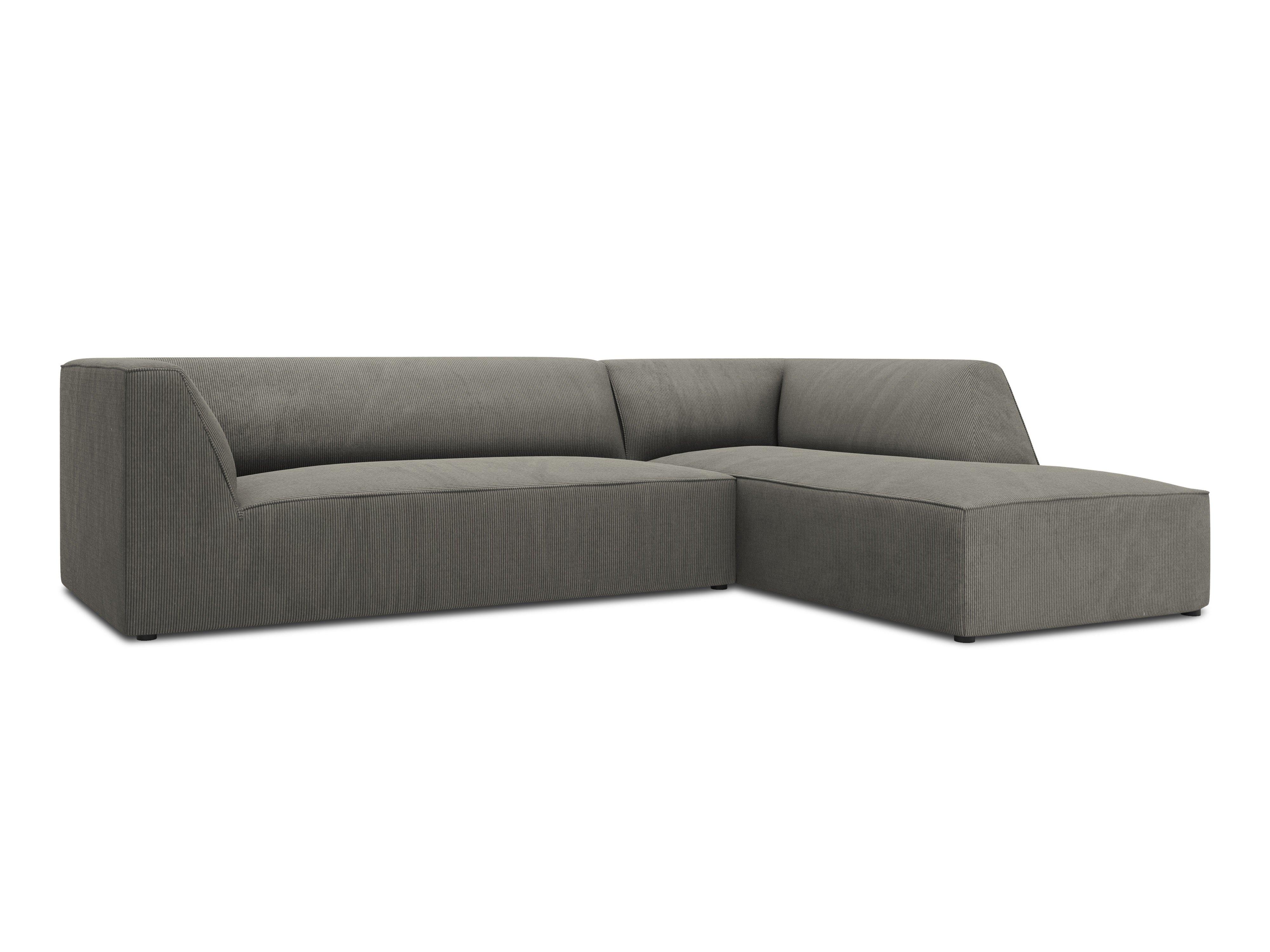 Narożnik sztruksowy 4-osobowy prawostronny RUBY jasnoszary Micadoni Eye on Design
