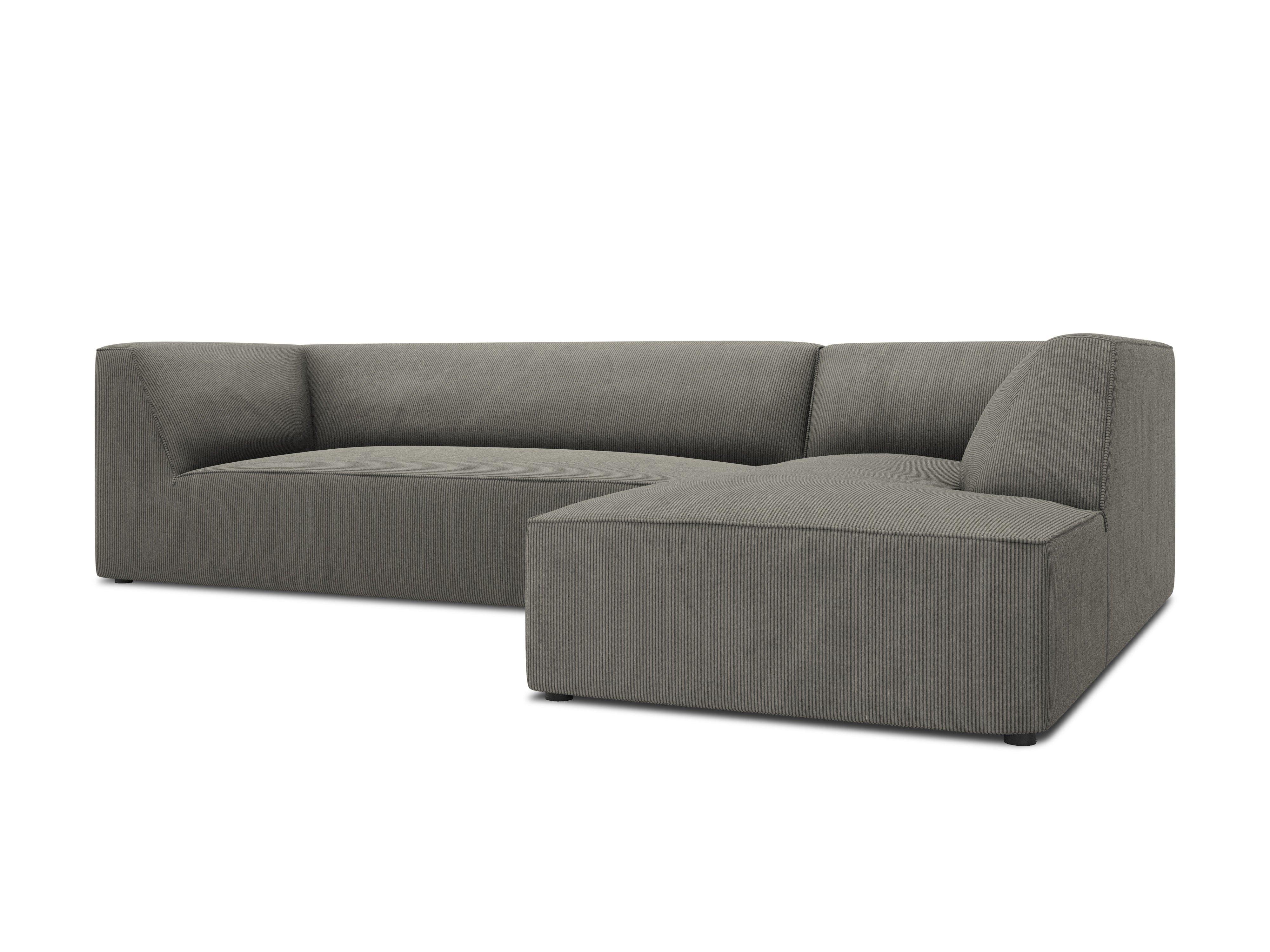 Narożnik sztruksowy 4-osobowy prawostronny RUBY jasnoszary Micadoni Eye on Design