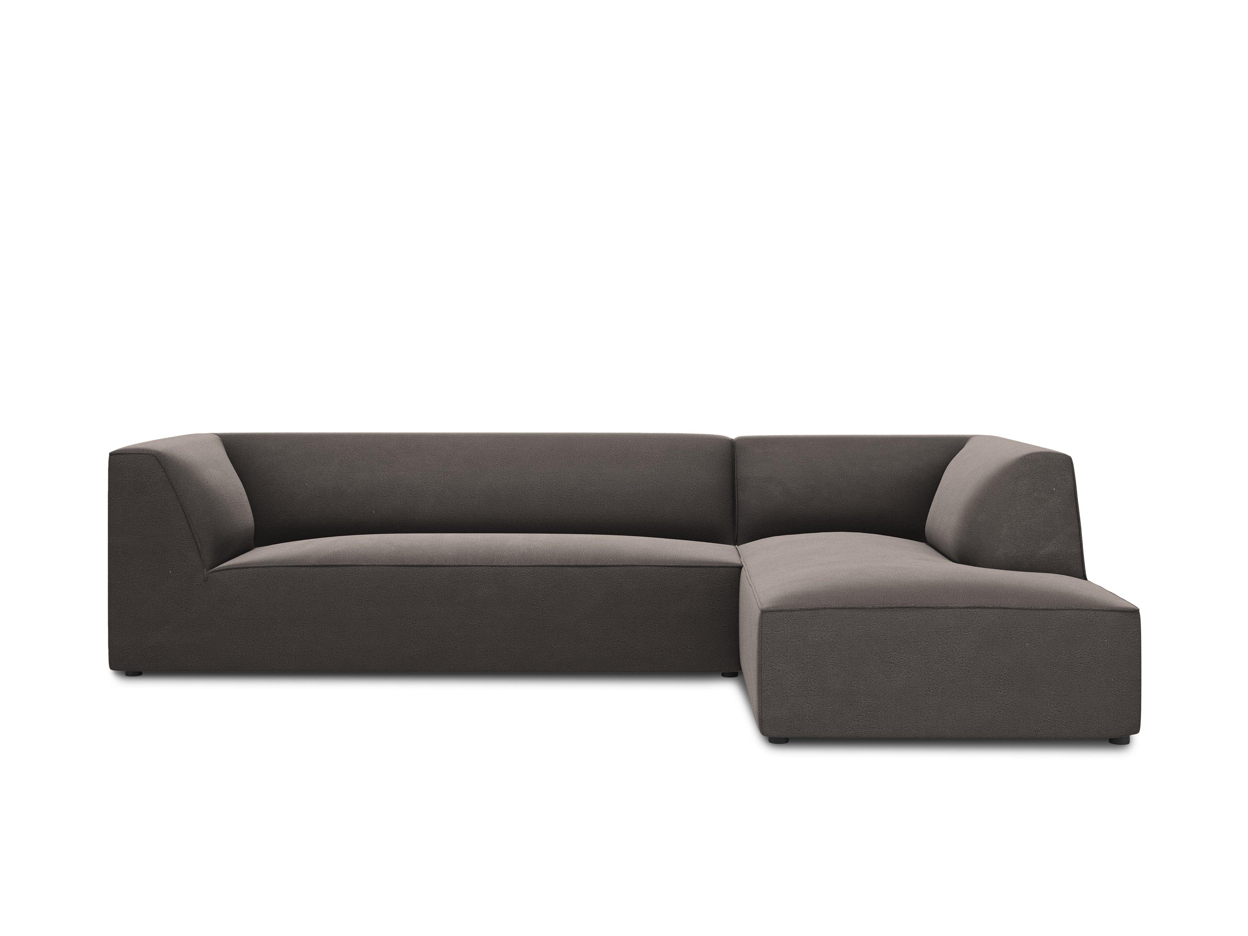 Narożnik aksamitny 4-osobowy prawostronny RUBY ciemnoszary Micadoni Eye on Design