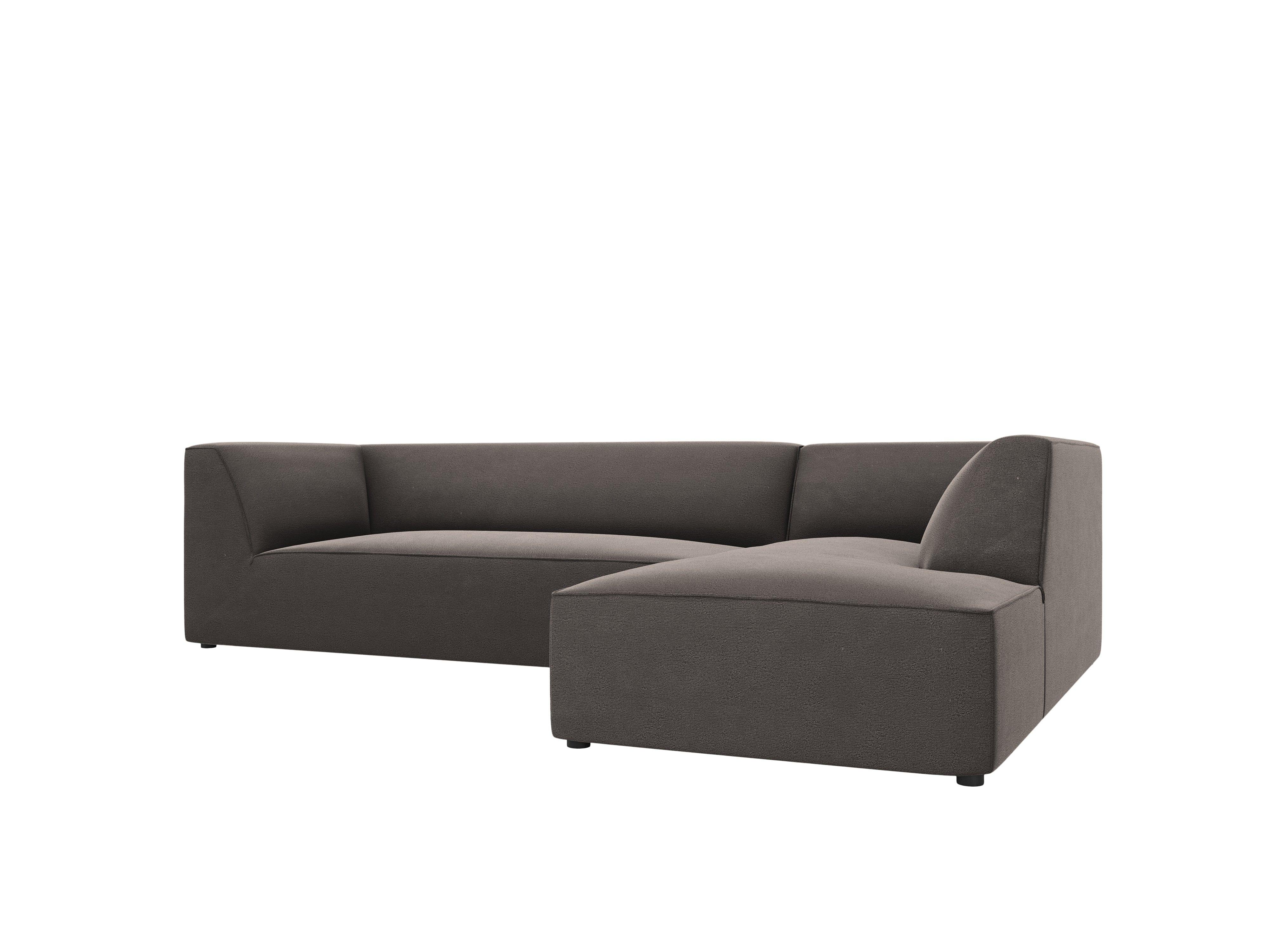 Narożnik aksamitny 4-osobowy prawostronny RUBY ciemnoszary Micadoni Eye on Design