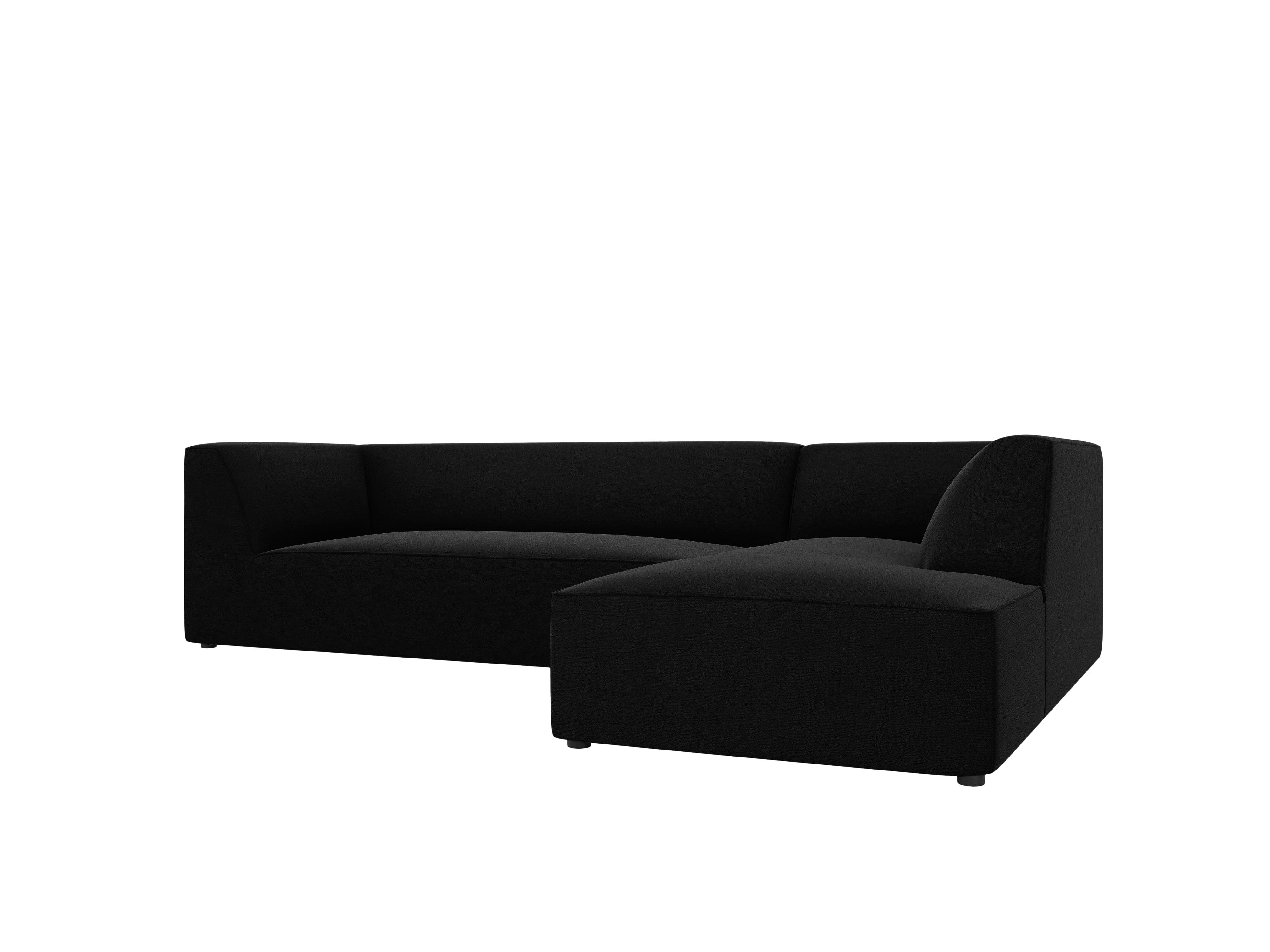 Narożnik aksamitny 4-osobowy prawostronny RUBY czarny Micadoni Eye on Design