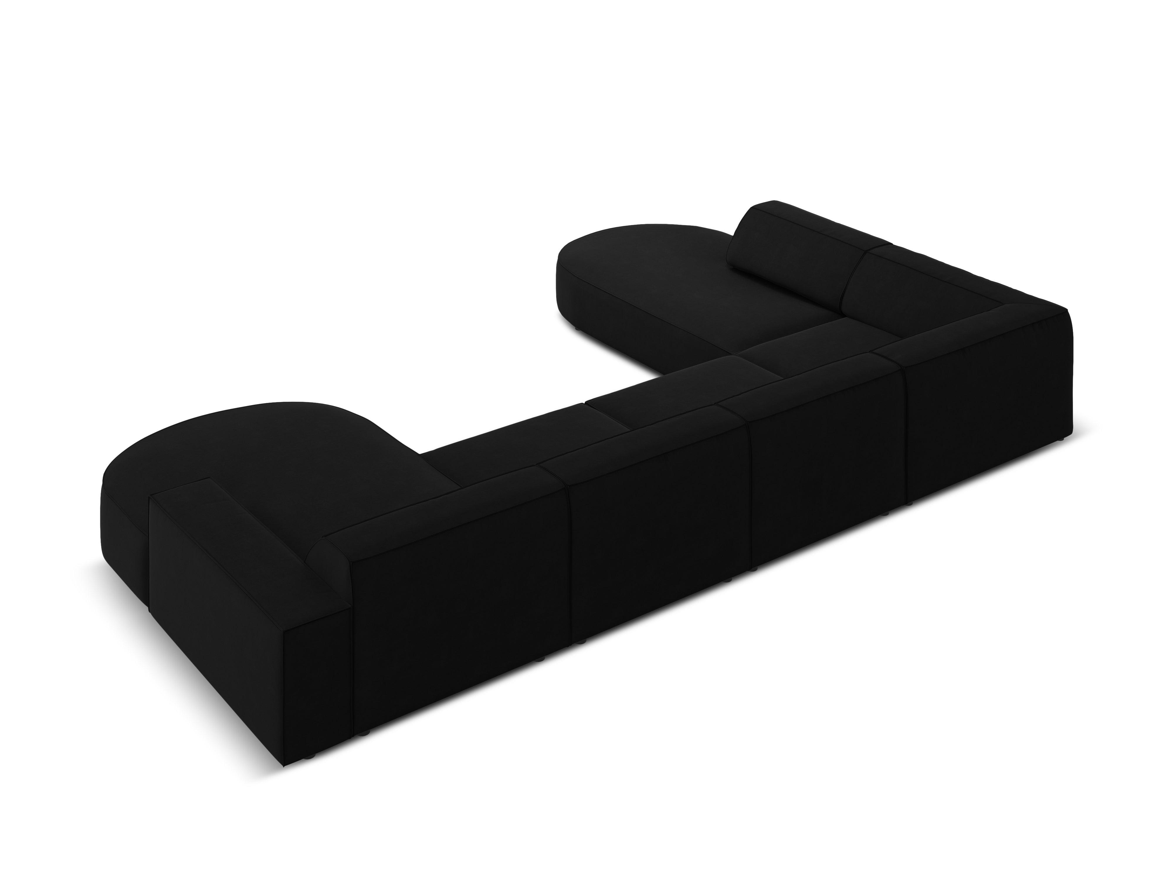 Sofa panoramiczna aksamitna lewostronna okrągła JODIE czarny Micadoni Eye on Design
