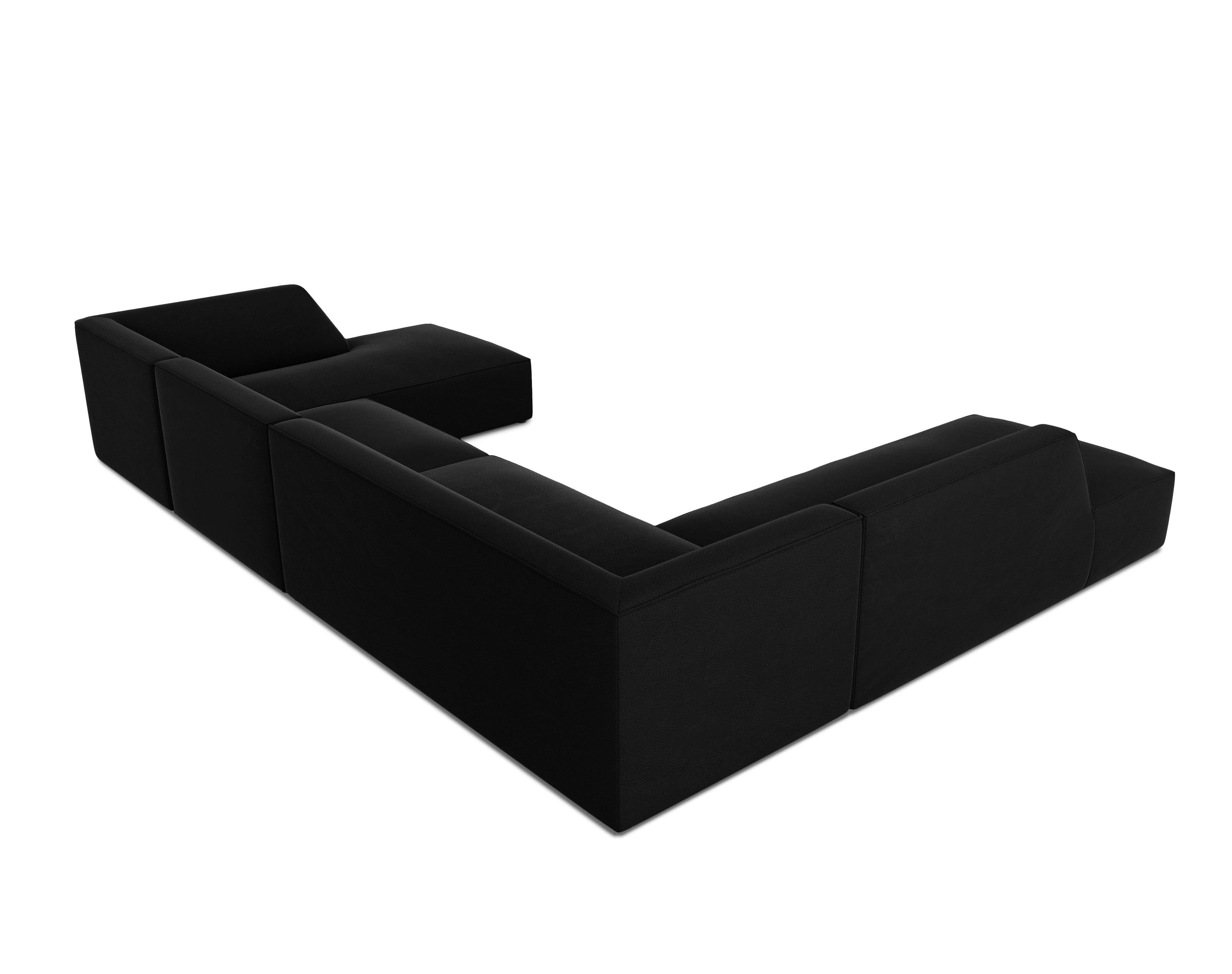 Narożnik w kształcie U aksamitny lewostronny RUBY czarny Micadoni Eye on Design