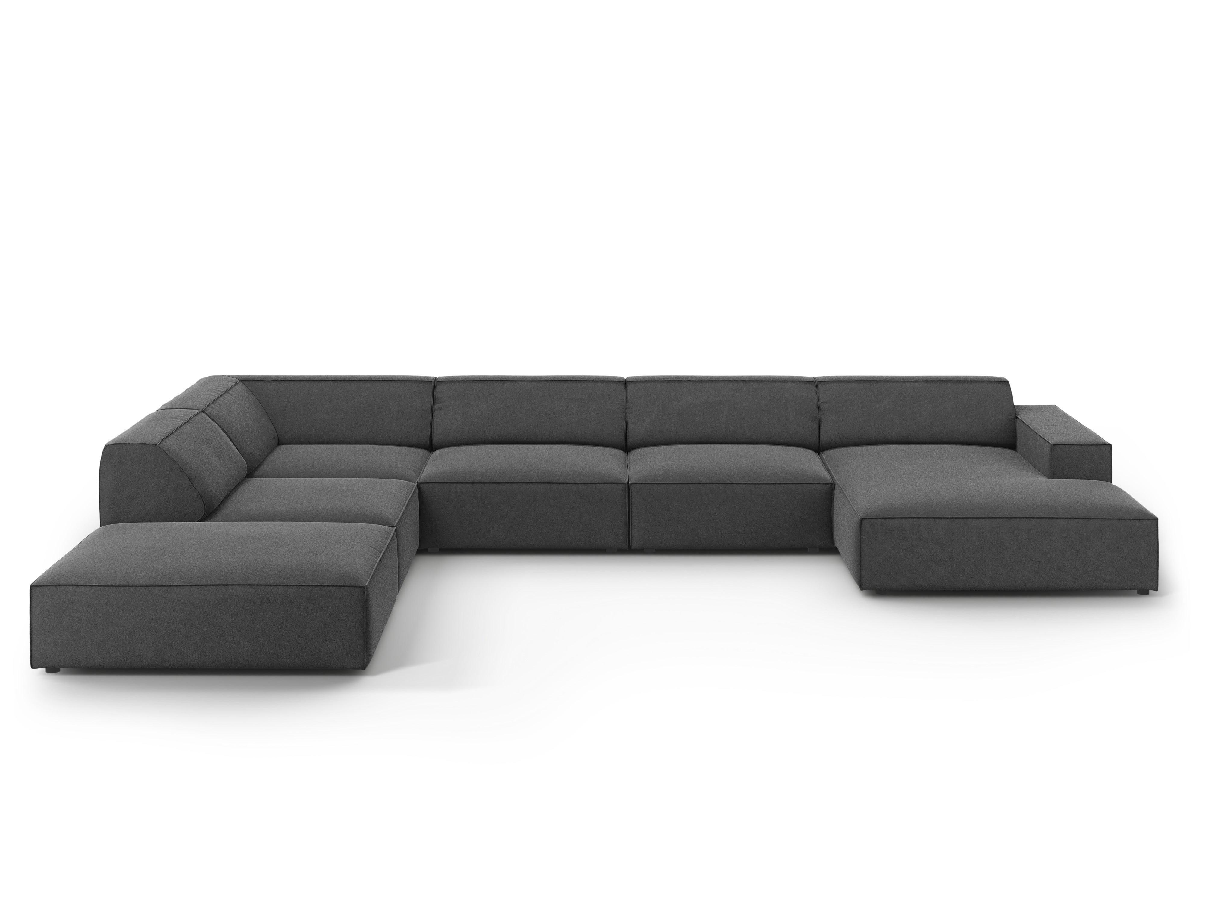 Sofa panoramiczna aksamitna lewostronna JODIE ciemnoszary Micadoni Eye on Design