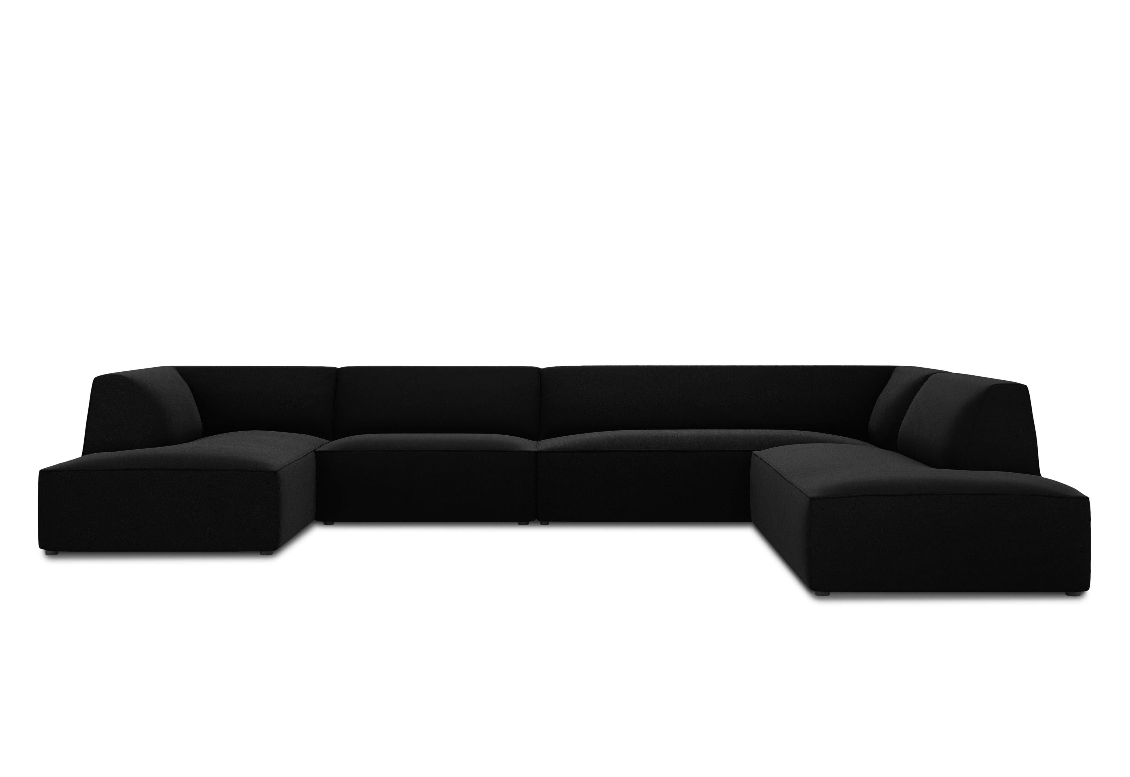 Narożnik w kształcie U aksamitny prawostronny RUBY czarny Micadoni Eye on Design