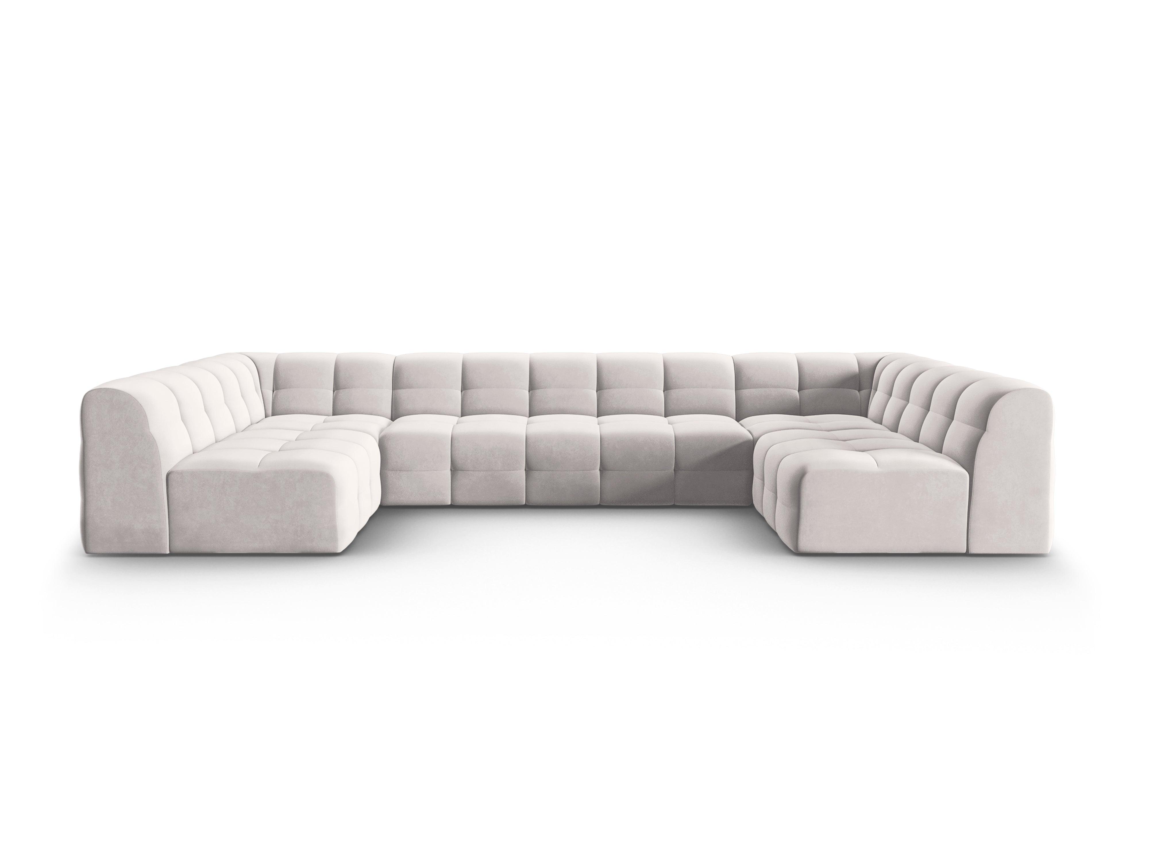 Narożnik aksamitny w kształcie U KENDAL jasnoszary Micadoni Eye on Design