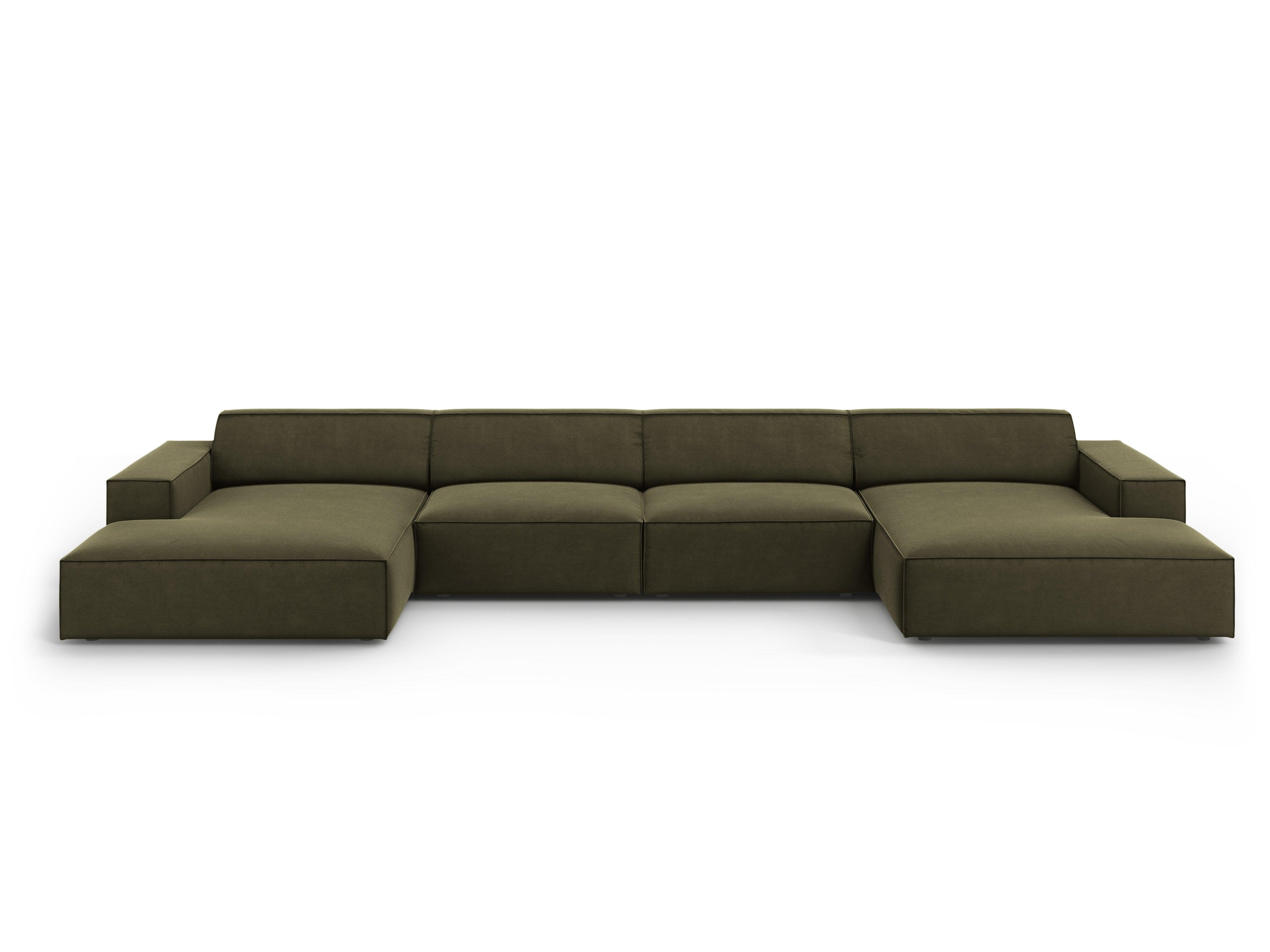 Sofa panoramiczna aksamitna JODIE zielony Micadoni Eye on Design
