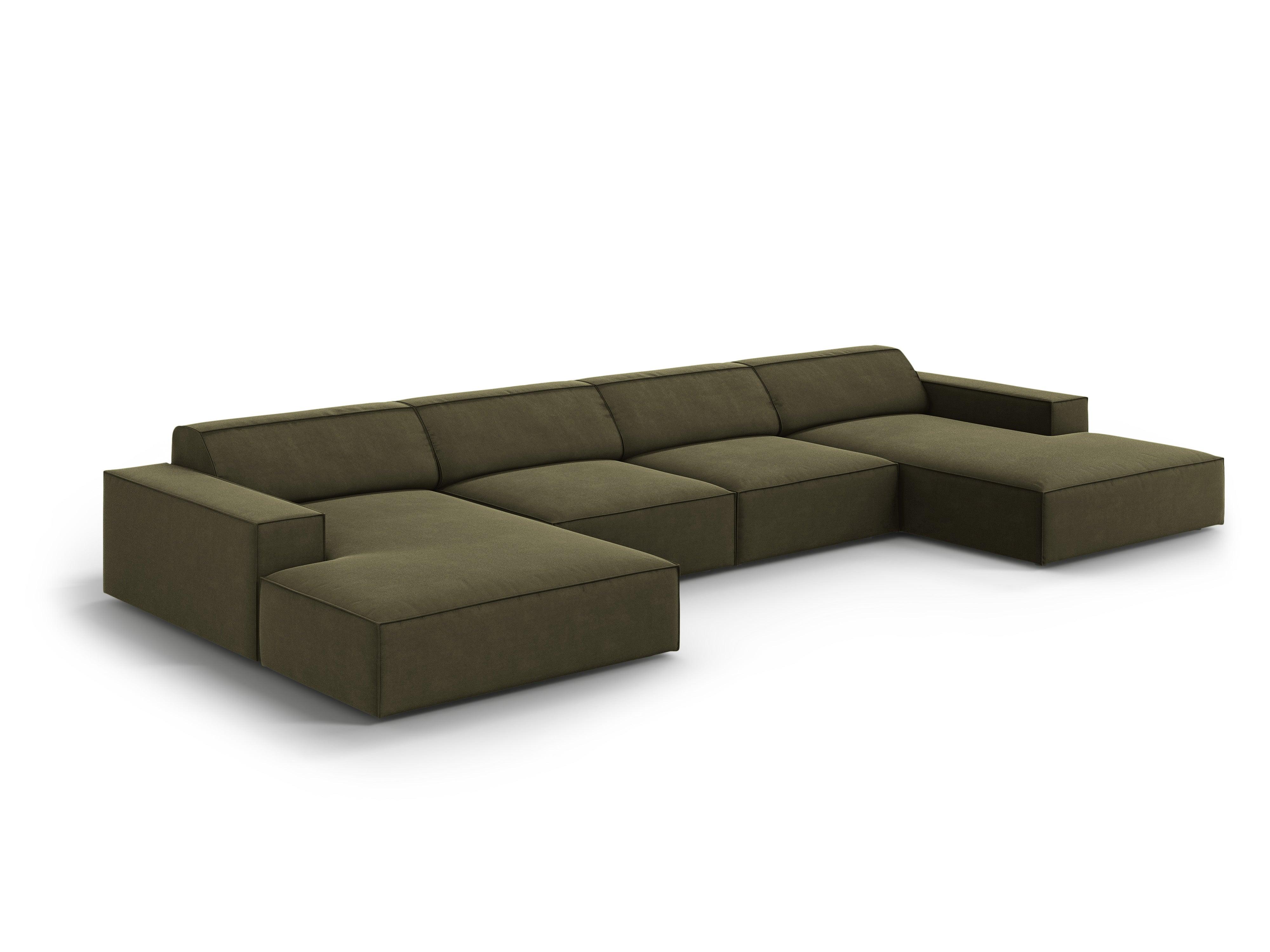 Sofa panoramiczna aksamitna JODIE zielony Micadoni Eye on Design