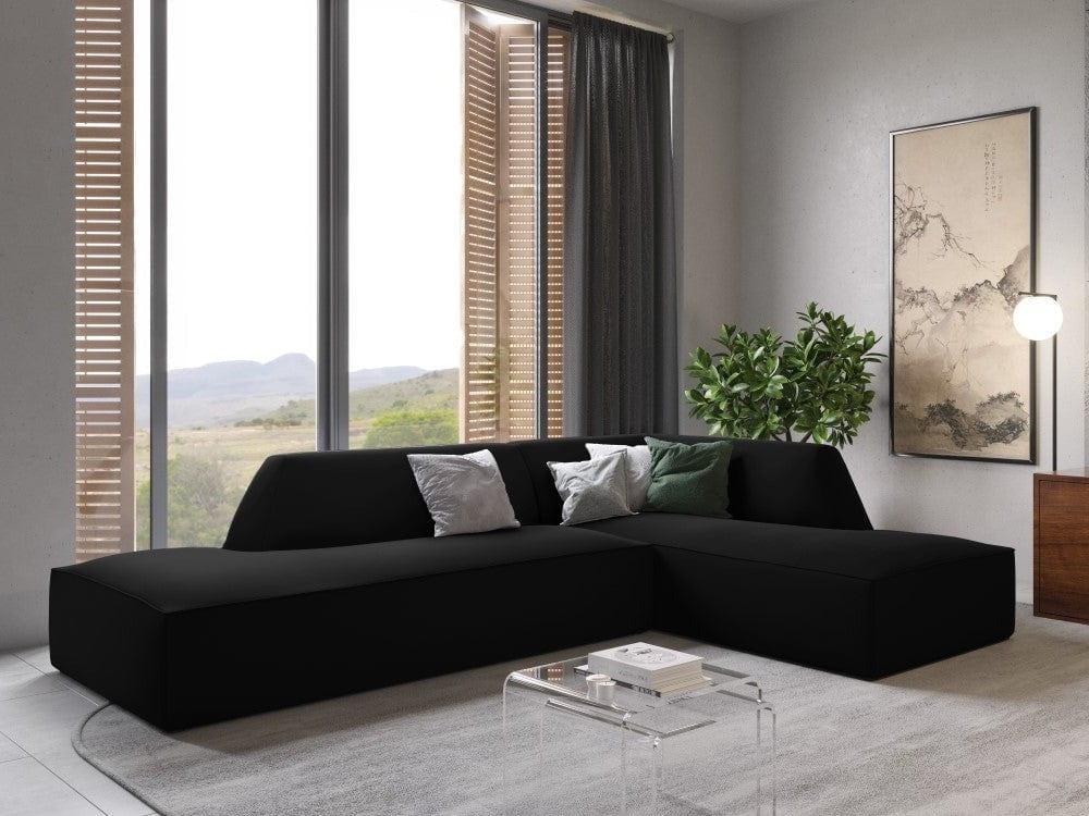 Sofa narożna aksamitna prawostronna RUBY czarny Micadoni Eye on Design