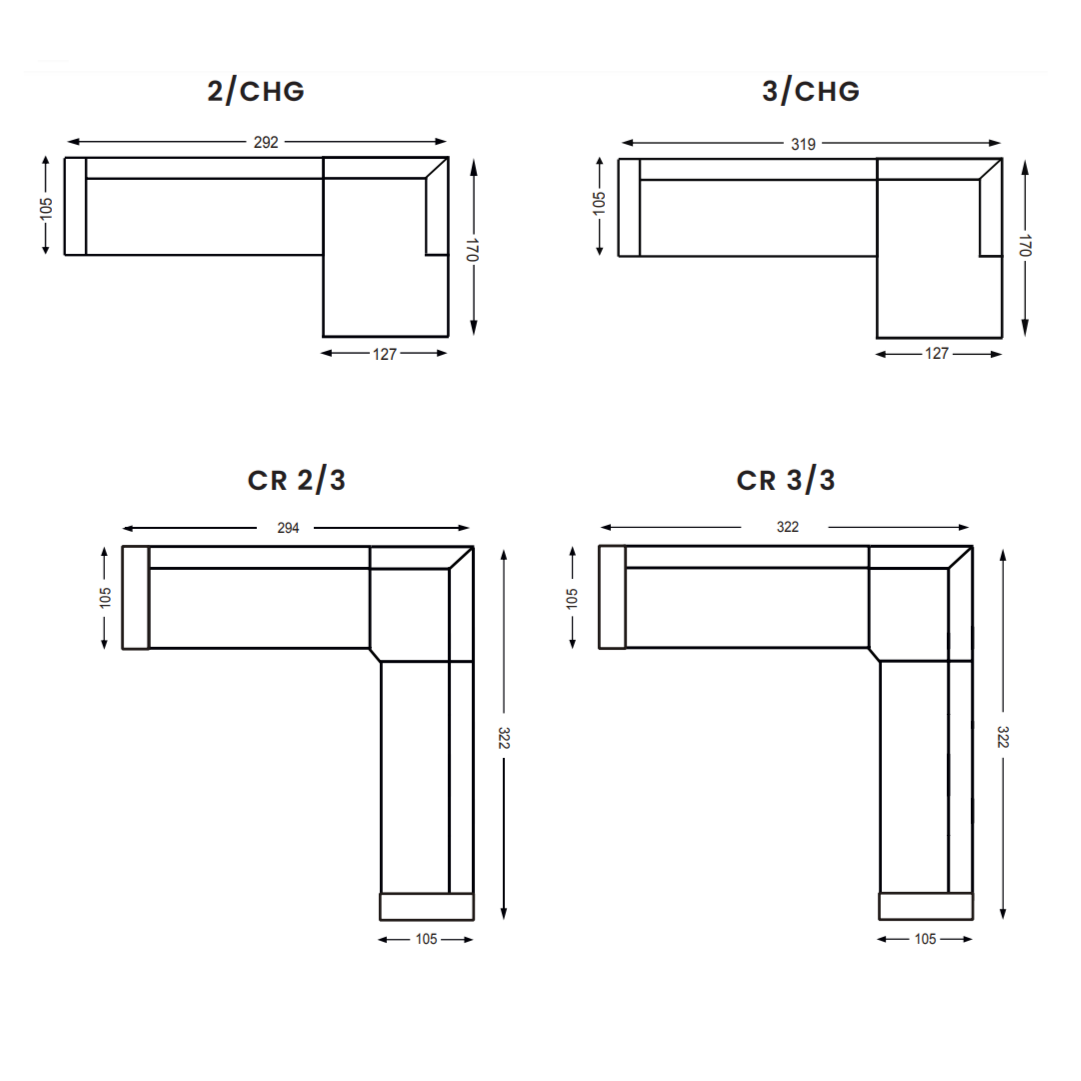 Narożnik prawostronny MICHELLE - rozmiar i kolor do wyboru Nordic Line Eye on Design
