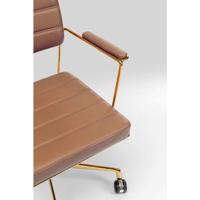 Krzesło biurkowe z brązowej ekoskóry Kare Design Eye on Design