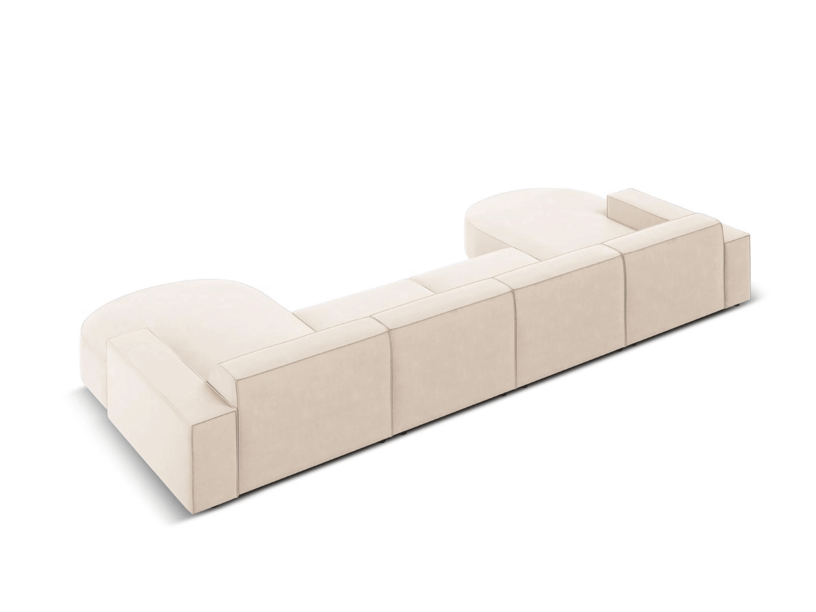 Sofa aksamitna panoramiczna okrągła JODIE jasnobeżowy Micadoni Eye on Design