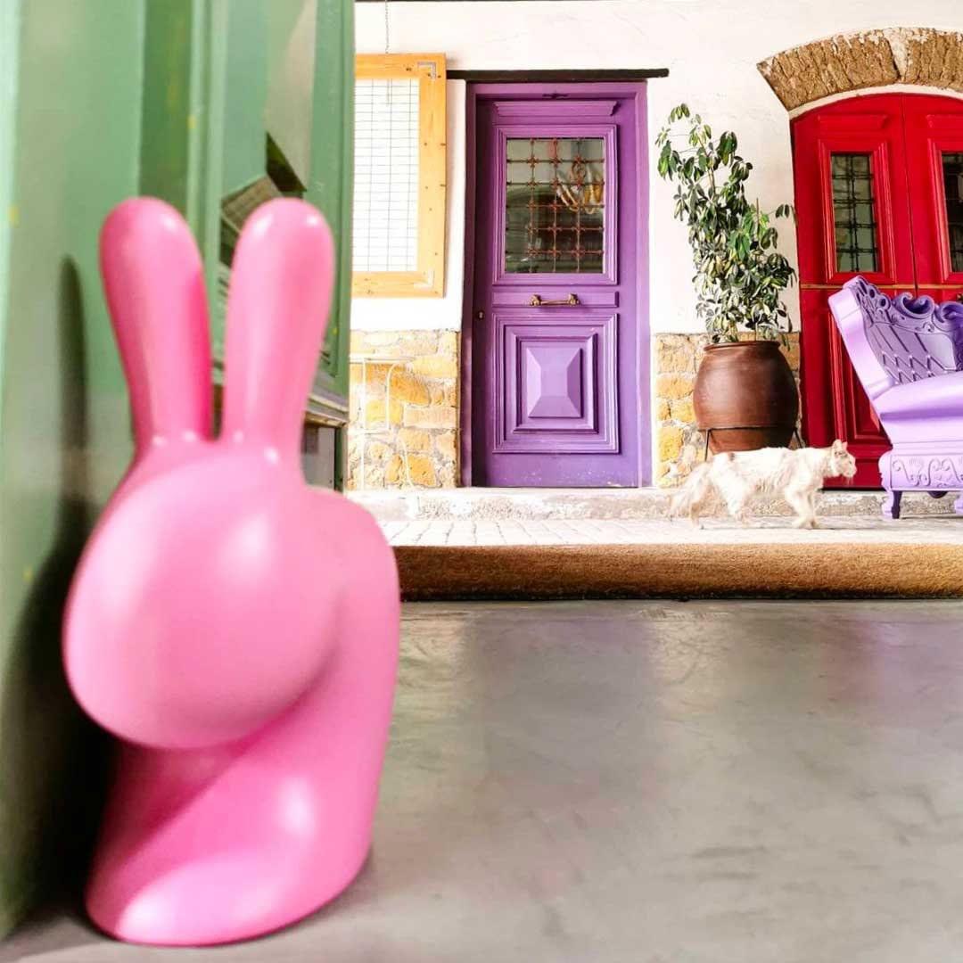 Stoper do drzwi RABBIT niebieski Qeeboo Eye on Design